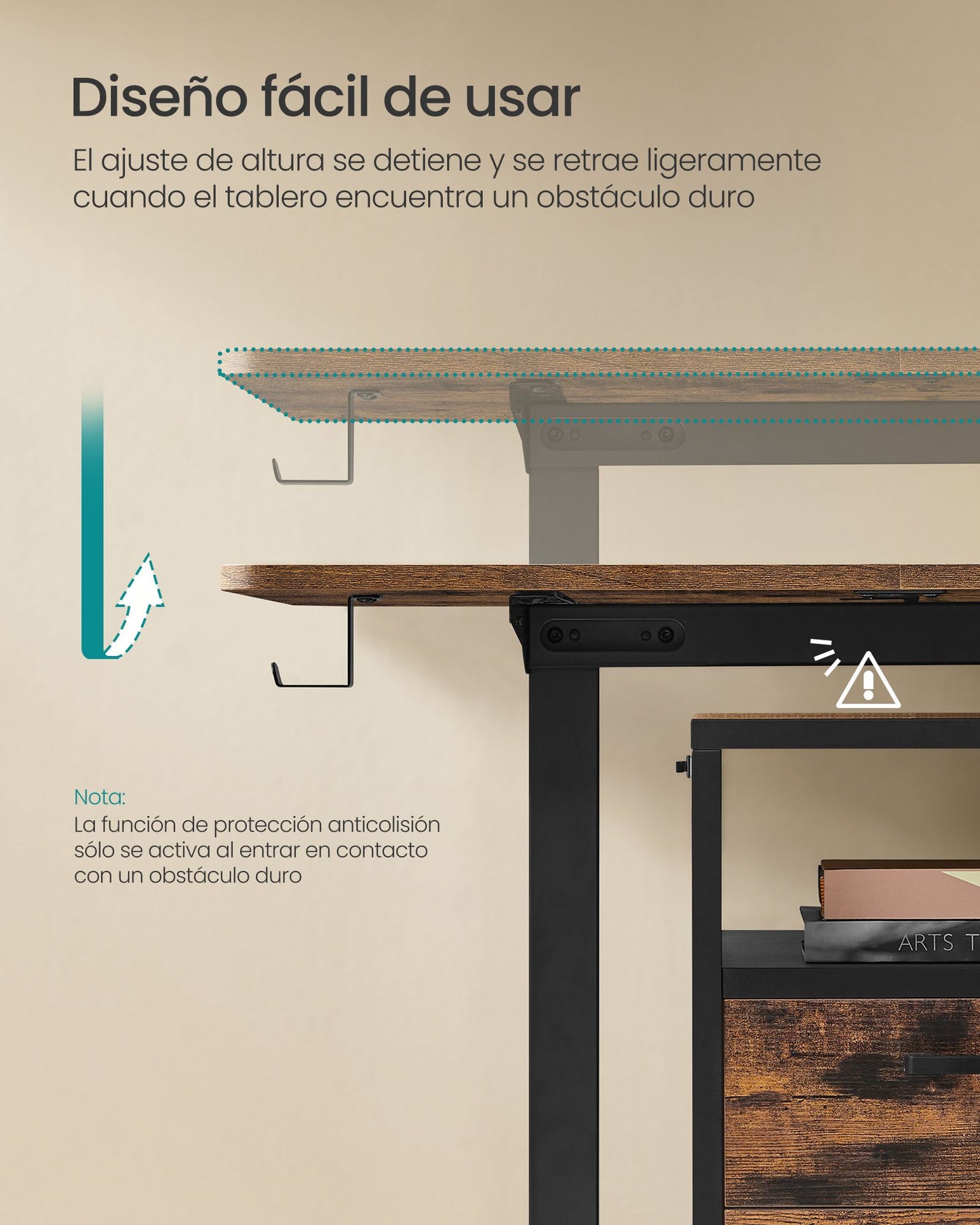 Escritorio Eléctrico Regulable en Altura 60 x 110 x (72-120) cm-SONGMICS