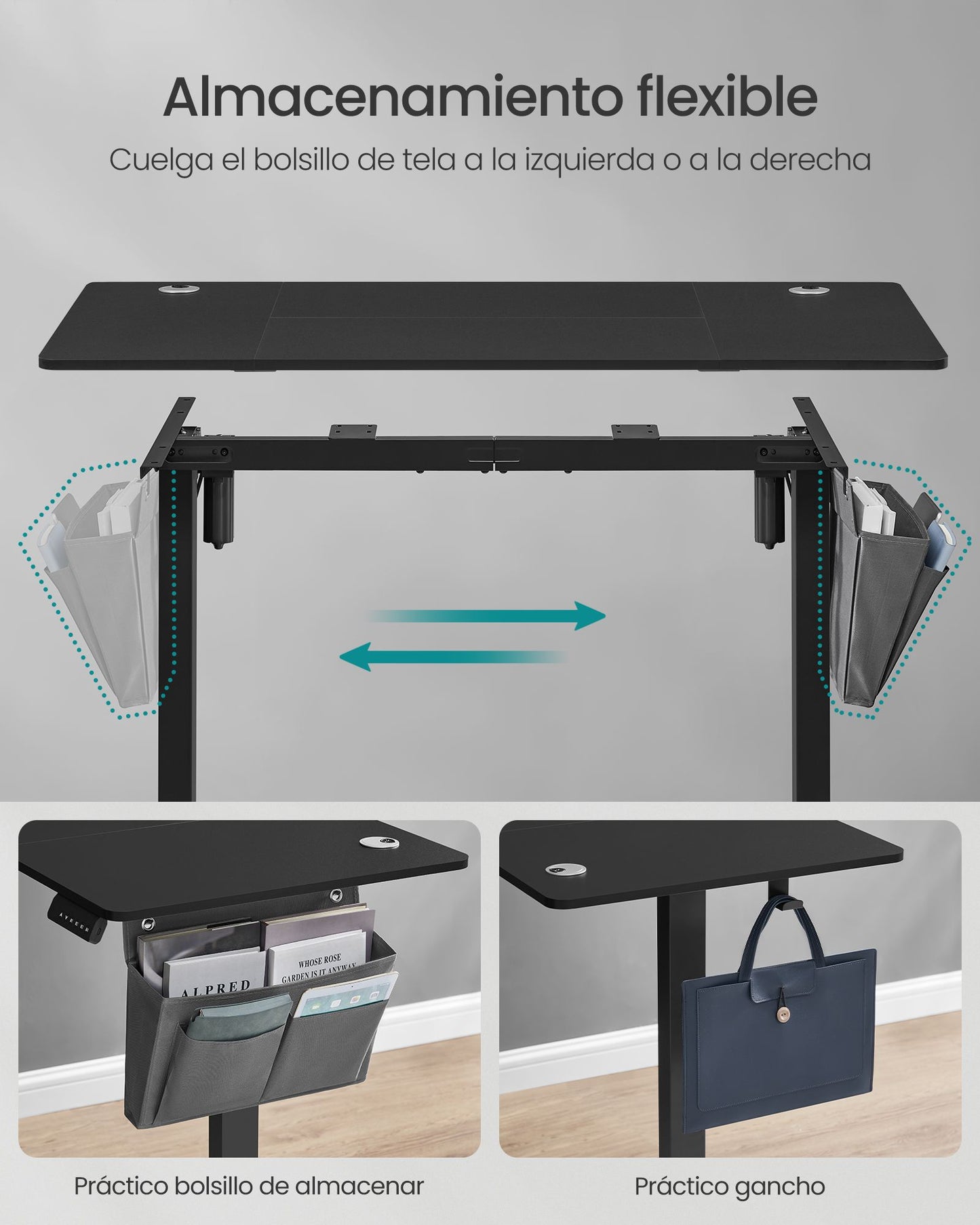 Escritorio Eléctrico Regulable en Altura 60 x 120 x (72-120) cm-SONGMICS