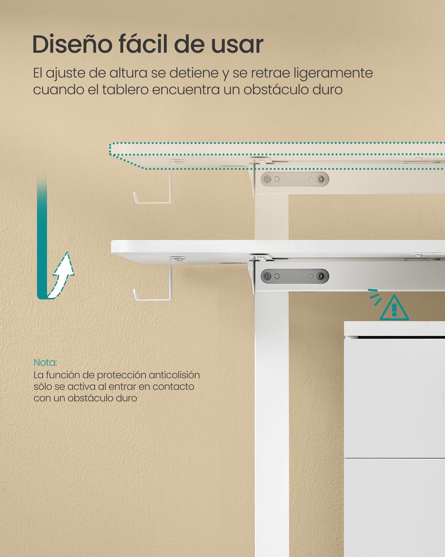 Escritorio Eléctrico, Regulable en Altura 60 x 120 x (72-120) cm-SONGMICS