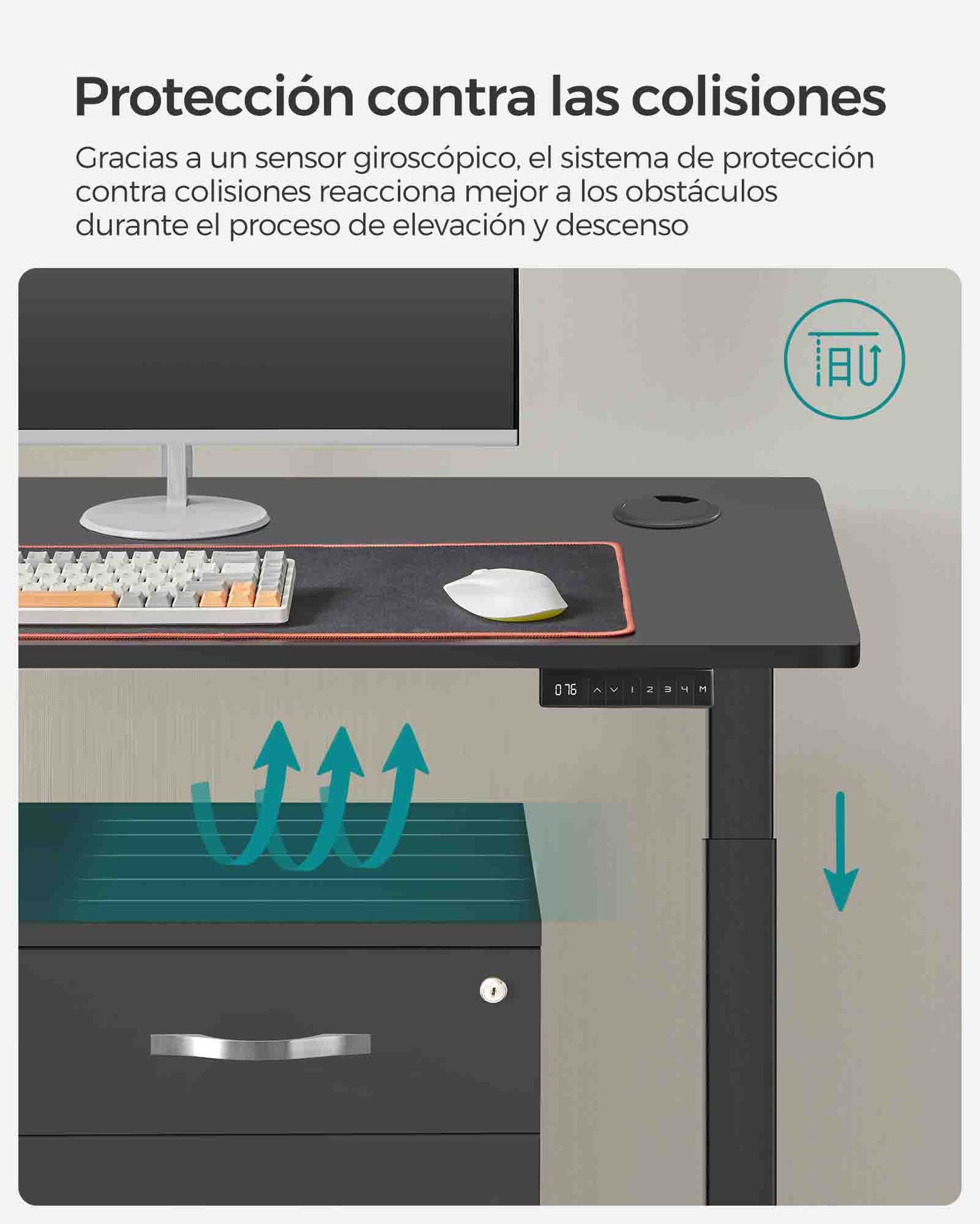 Escritorio Eléctrico de Altura Ajustable-SONGMICS