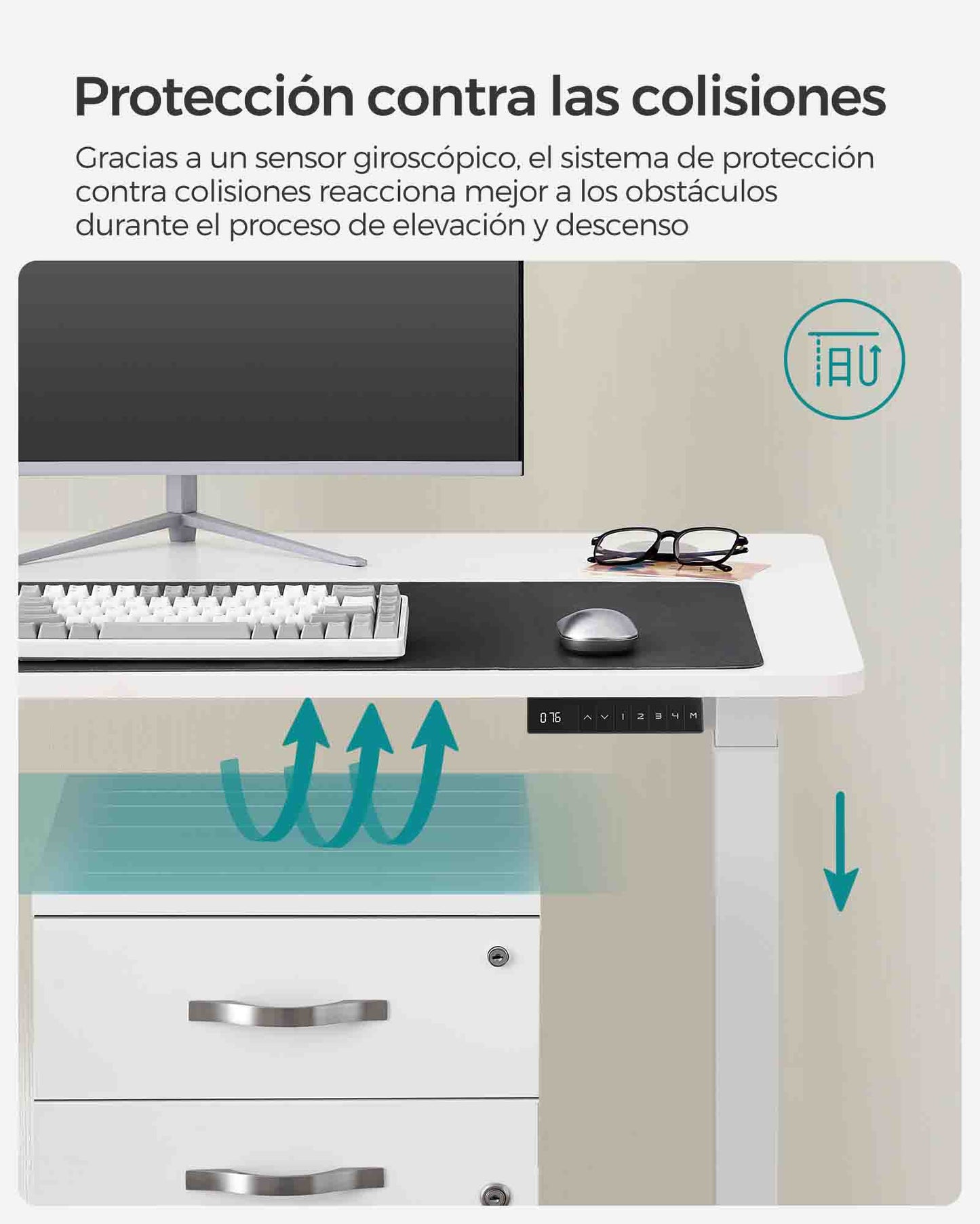 Escritorio Eléctrico de Altura Ajustable-SONGMICS