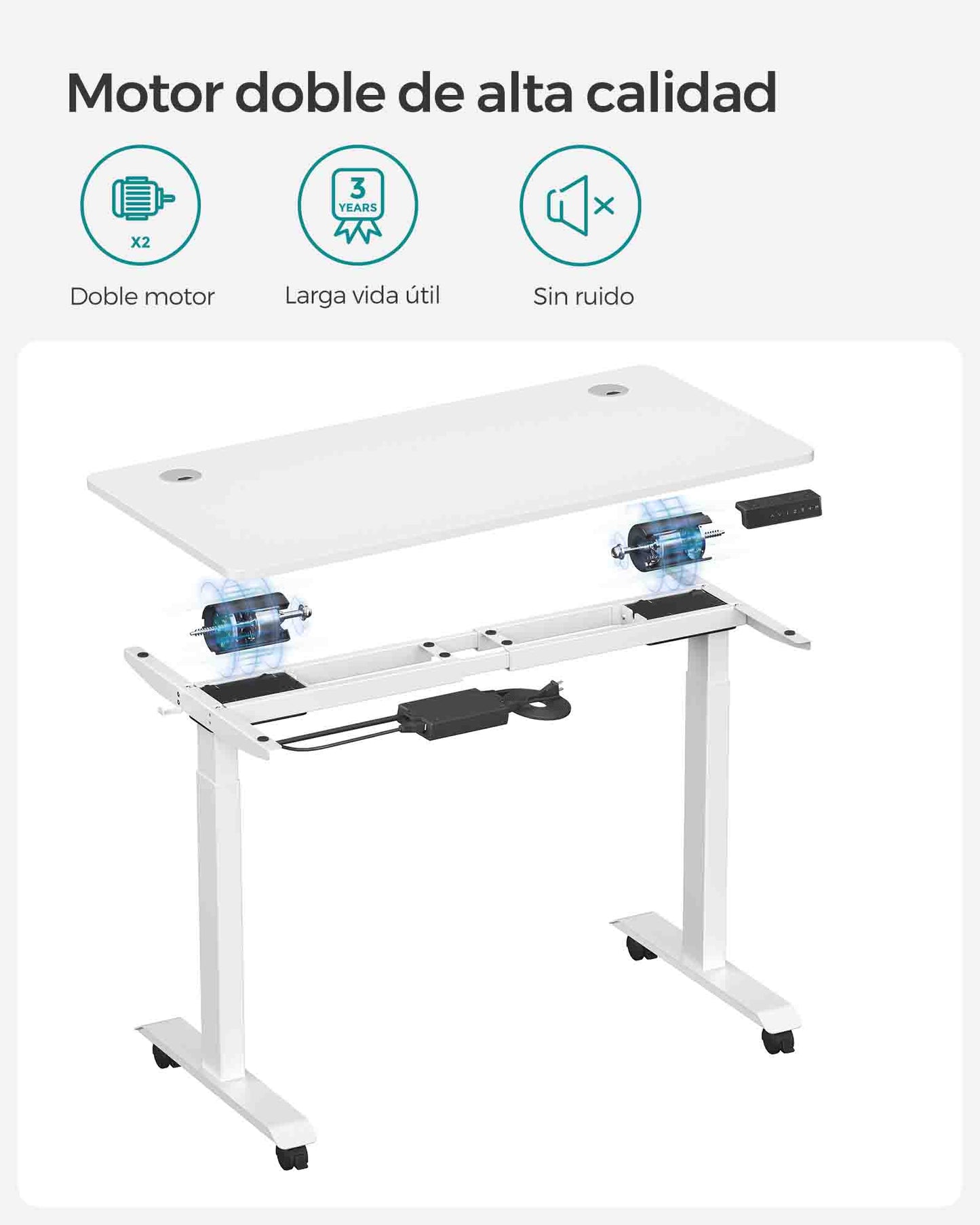 Escritorio Eléctrico de Altura Ajustable-SONGMICS