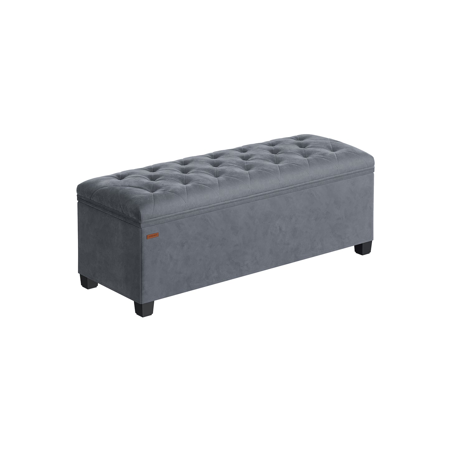 Puff Almacenaje 40 x 110 x 41 cm Gris Pizarra-SONGMICS