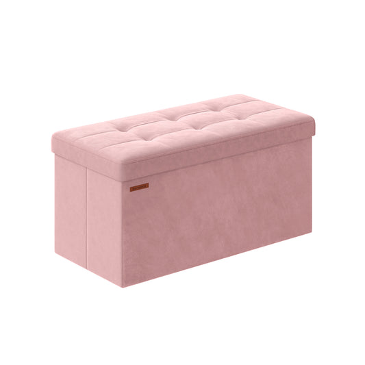 Puff Almacenaje 38 x 76 x 38 cm Rosa Caramelo-SONGMICS