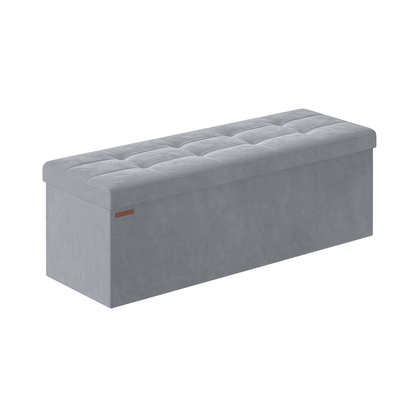 Puff Almacenaje 38 x 110 x 38 cm Gris Paloma-SONGMICS