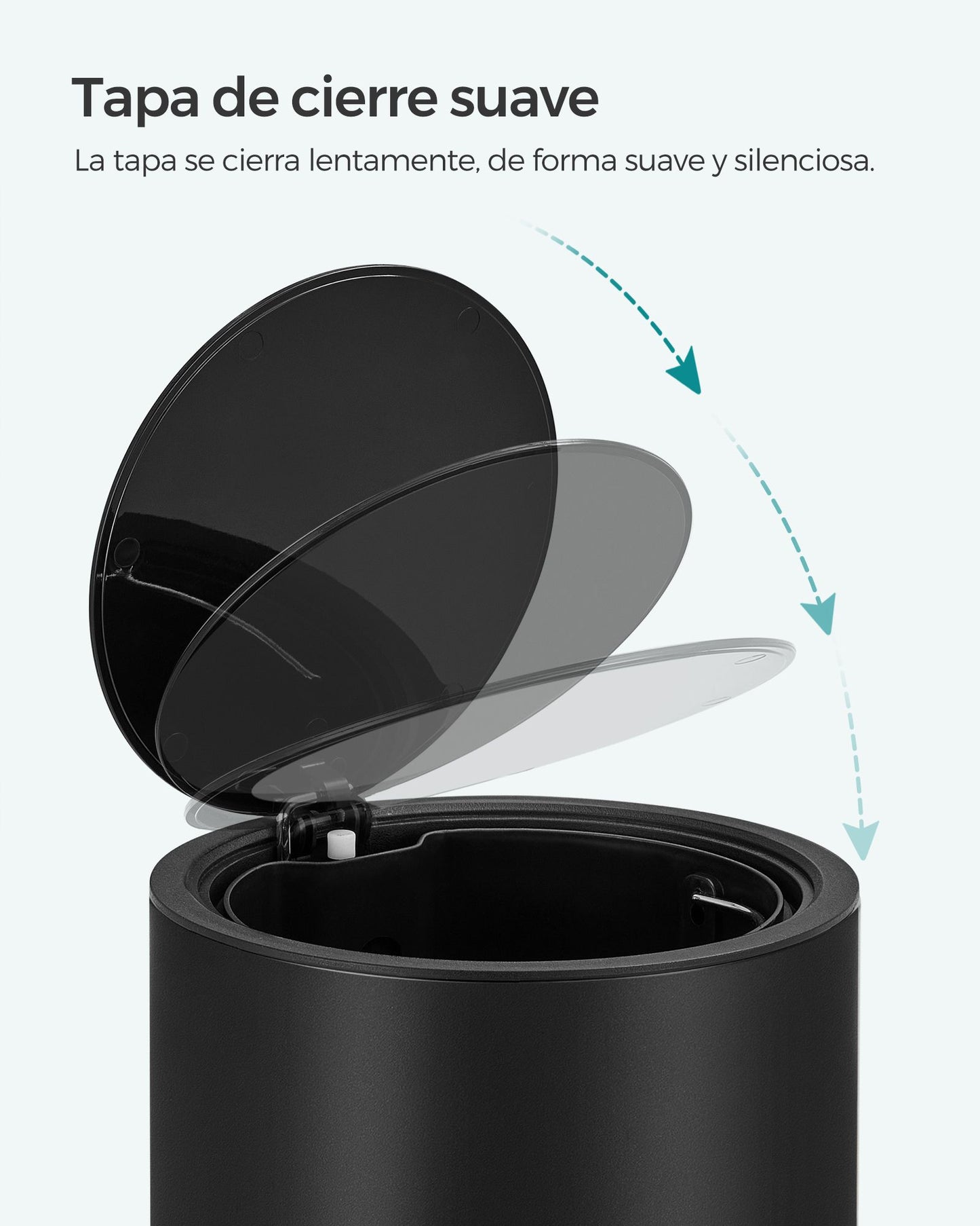 Cubo de Basura para Cosméticos de 3 L Negro-SONGMICS