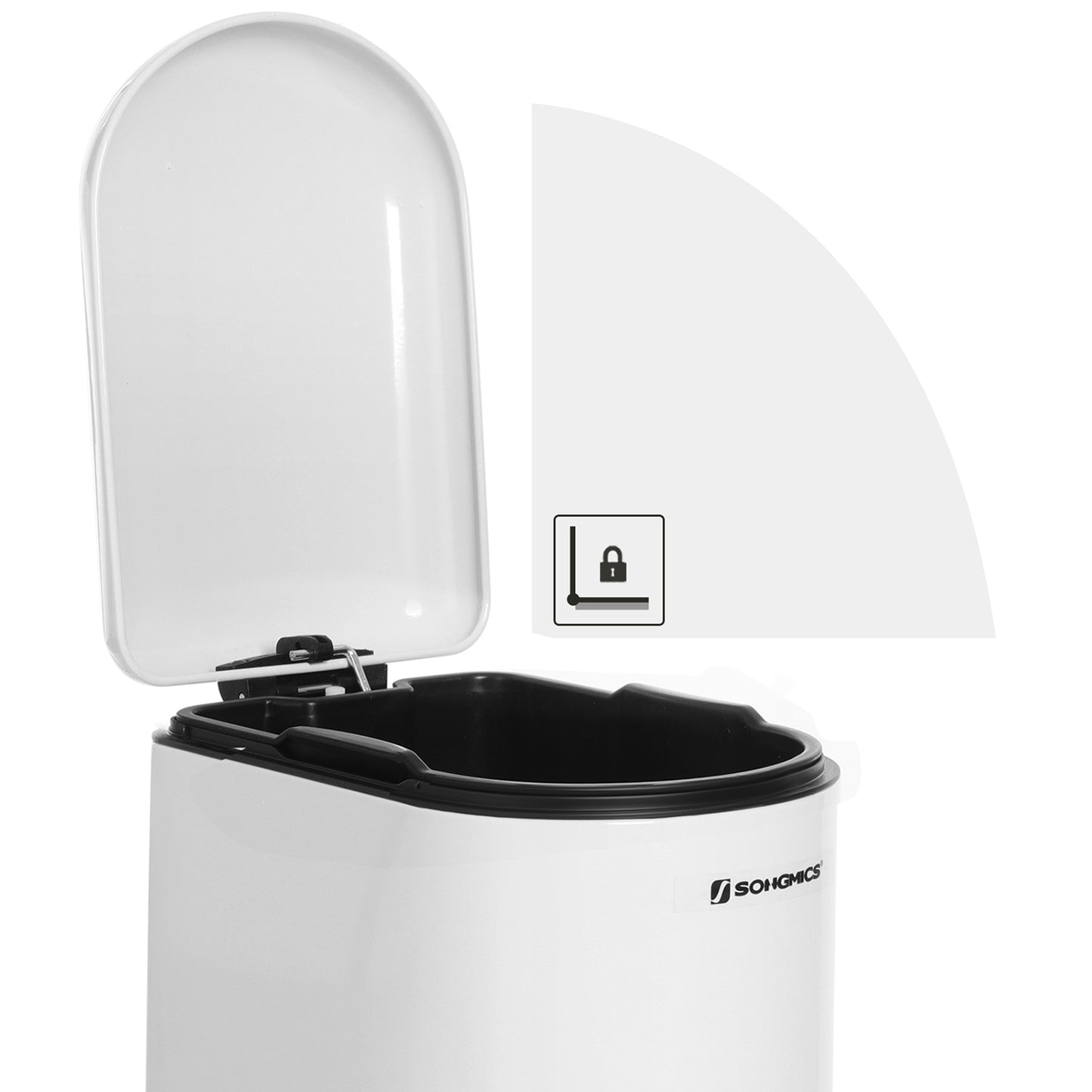 Cubo de Basura de Cocina de 10 L Blanco-SONGMICS