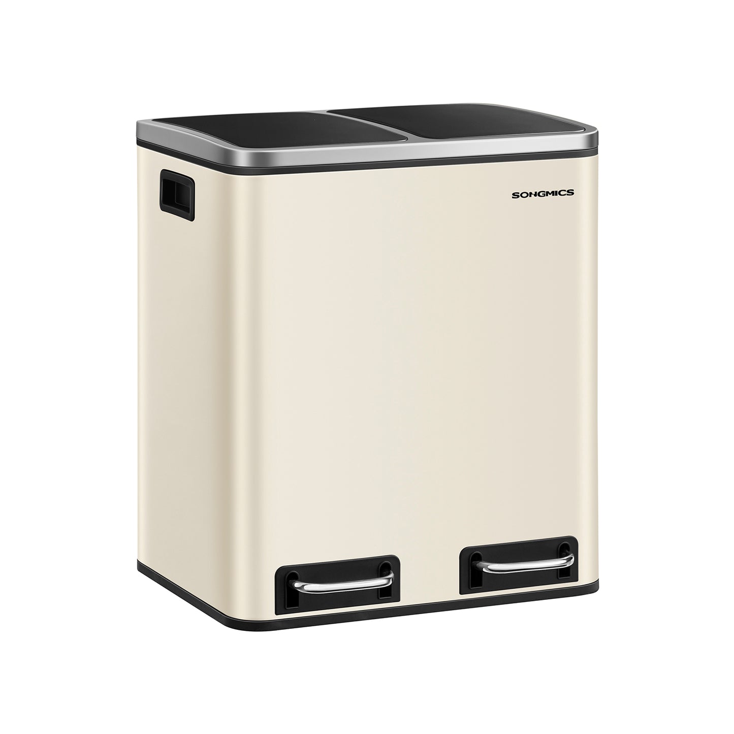 Cubo de Basura de Cocina 2 x 15 L Cubo con Cubeta Doble para Reciclaje y Residuo-SONGMICS