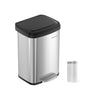 Cubo de Basura de Cocina 50 L Plata y Negro-SONGMICS