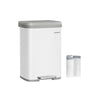 Cubo de Basura de Cocina 50 L Blanco y Gris Paloma-SONGMICS