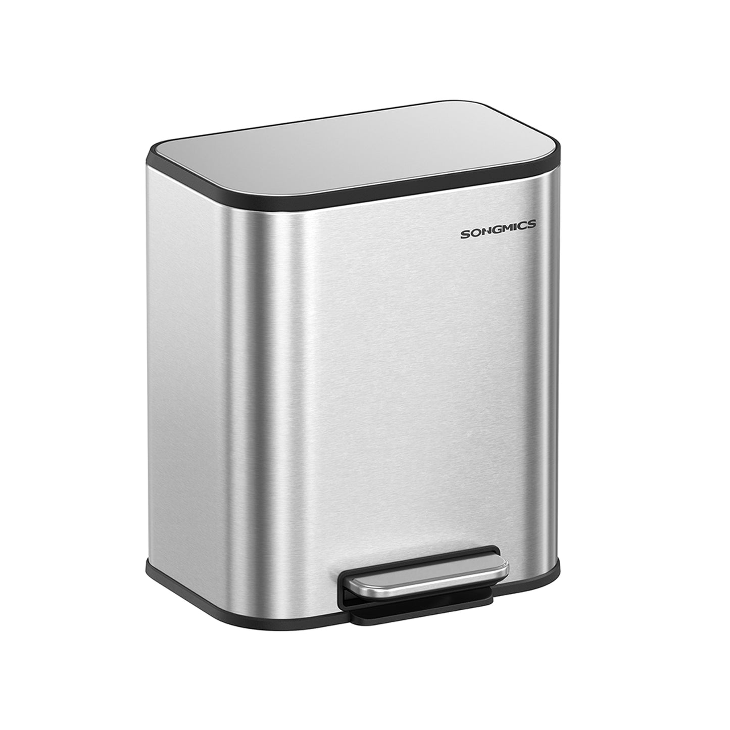 Cubo de Basura de Cocina 20 L Plata Metálico-SONGMICS