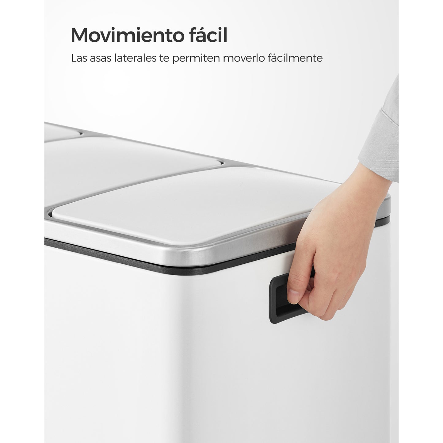 Cubo de Basura para Cocina 3 Compartimentos para Reciclaje Papelera Pedal-SONGMICS