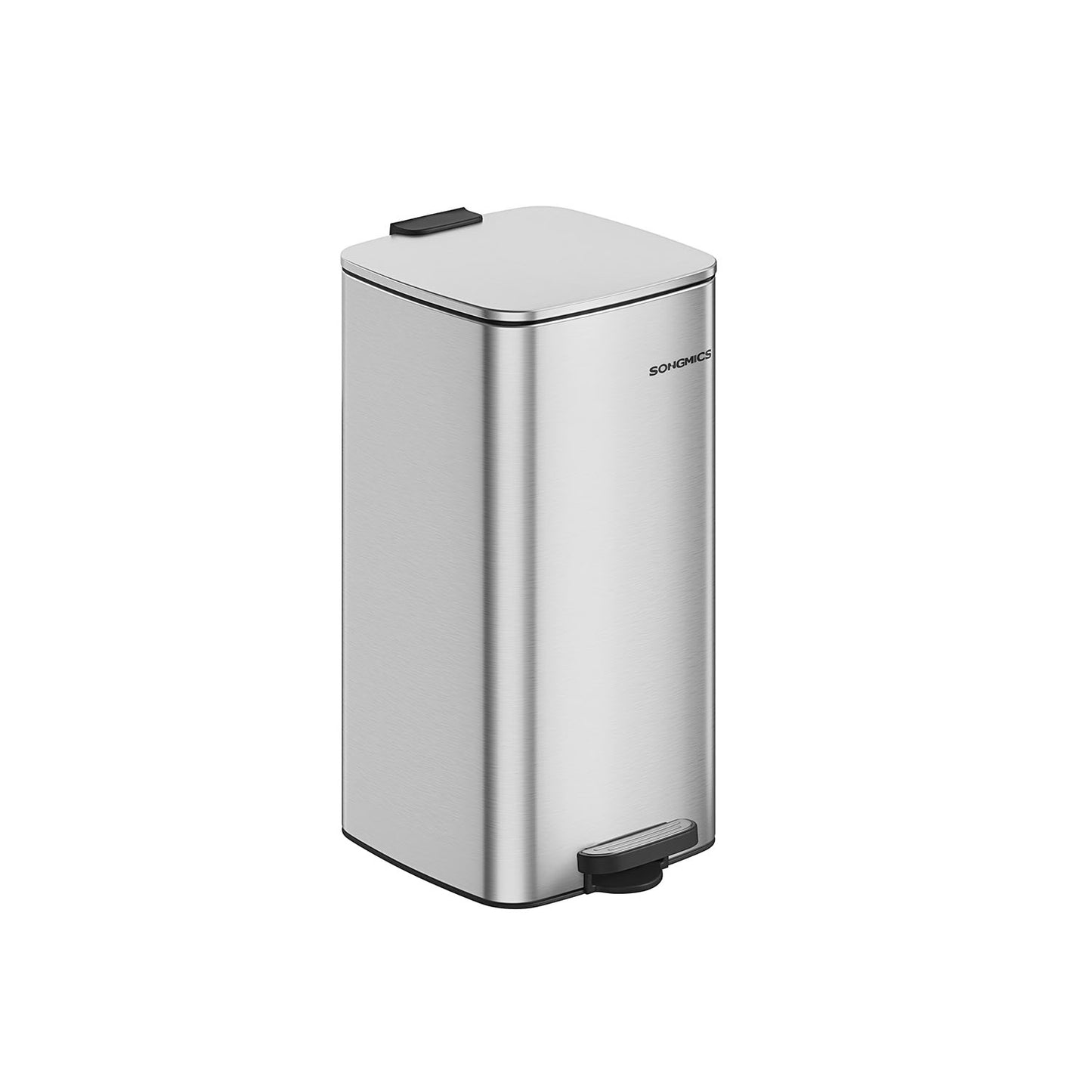 Cubo de Basura de 30 L Acero Inoxidable Plata Metálico-SONGMICS