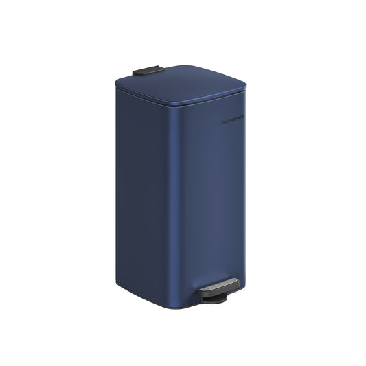 Cubo de Basura de 30 L Acero Inoxidable Azul Medianoche-SONGMICS