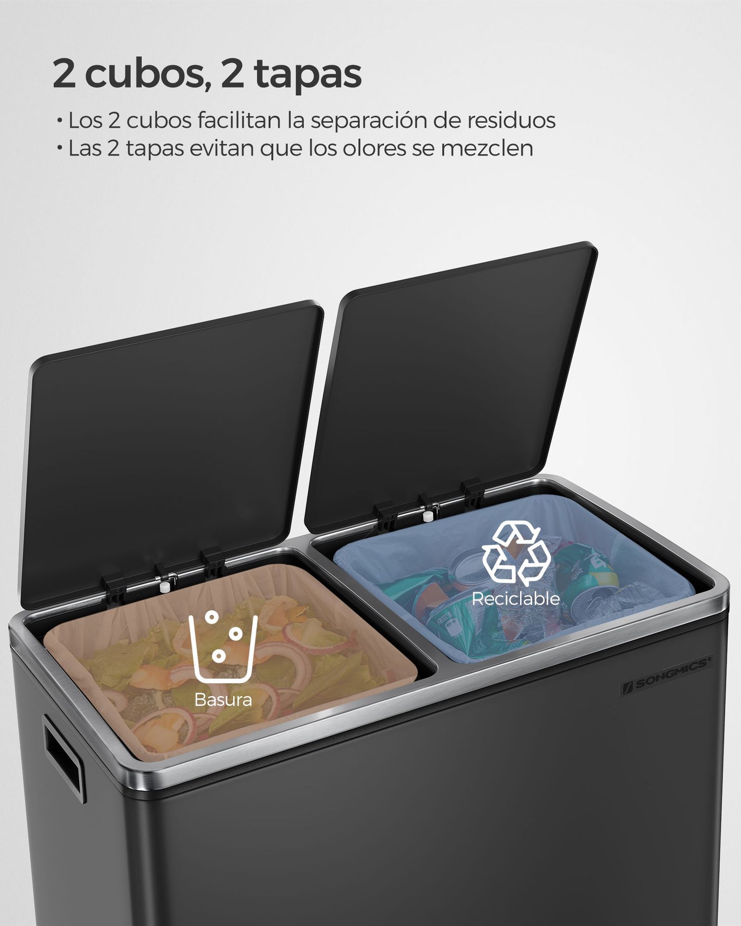 Cubo De Basura 60L-SONGMICS