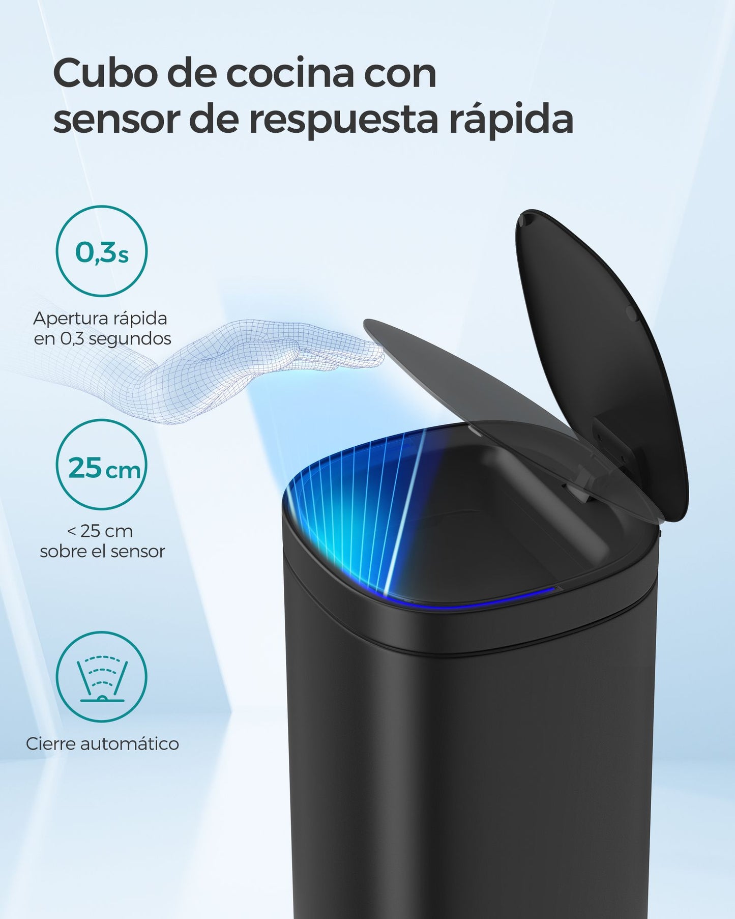 Cubo de Basura con Sensor 50 l-SONGMICS