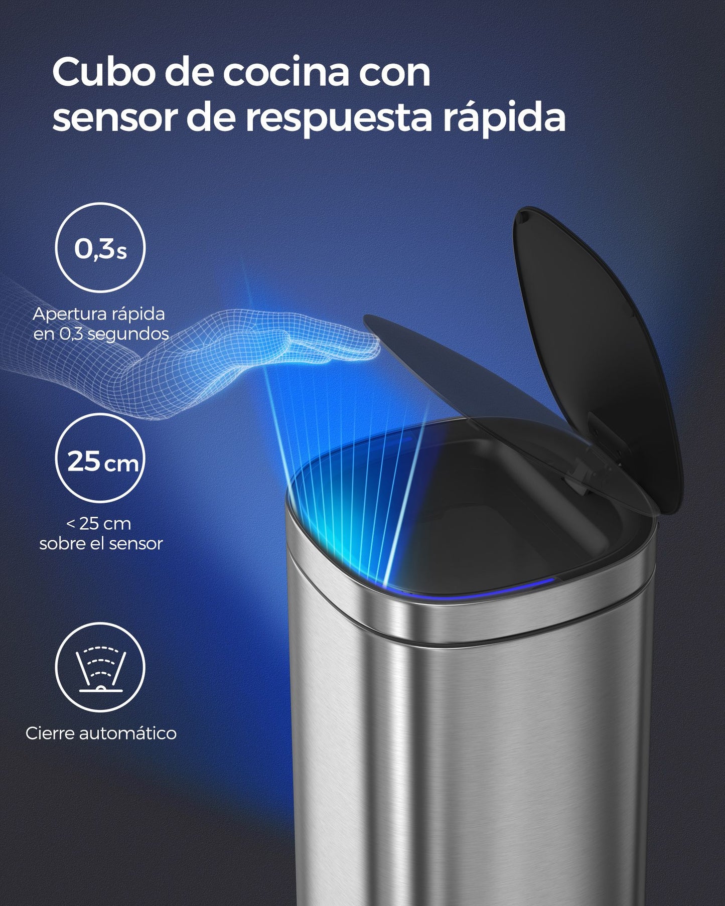 Cubo de Basura con Sensor de Movimiento-SONGMICS