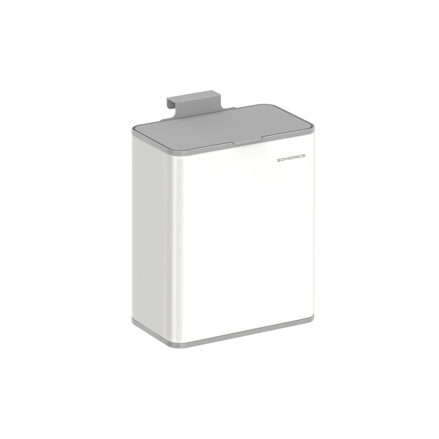 Cubo de Basura Colgante 8 L con Tapa Blanco Nube-SONGMICS