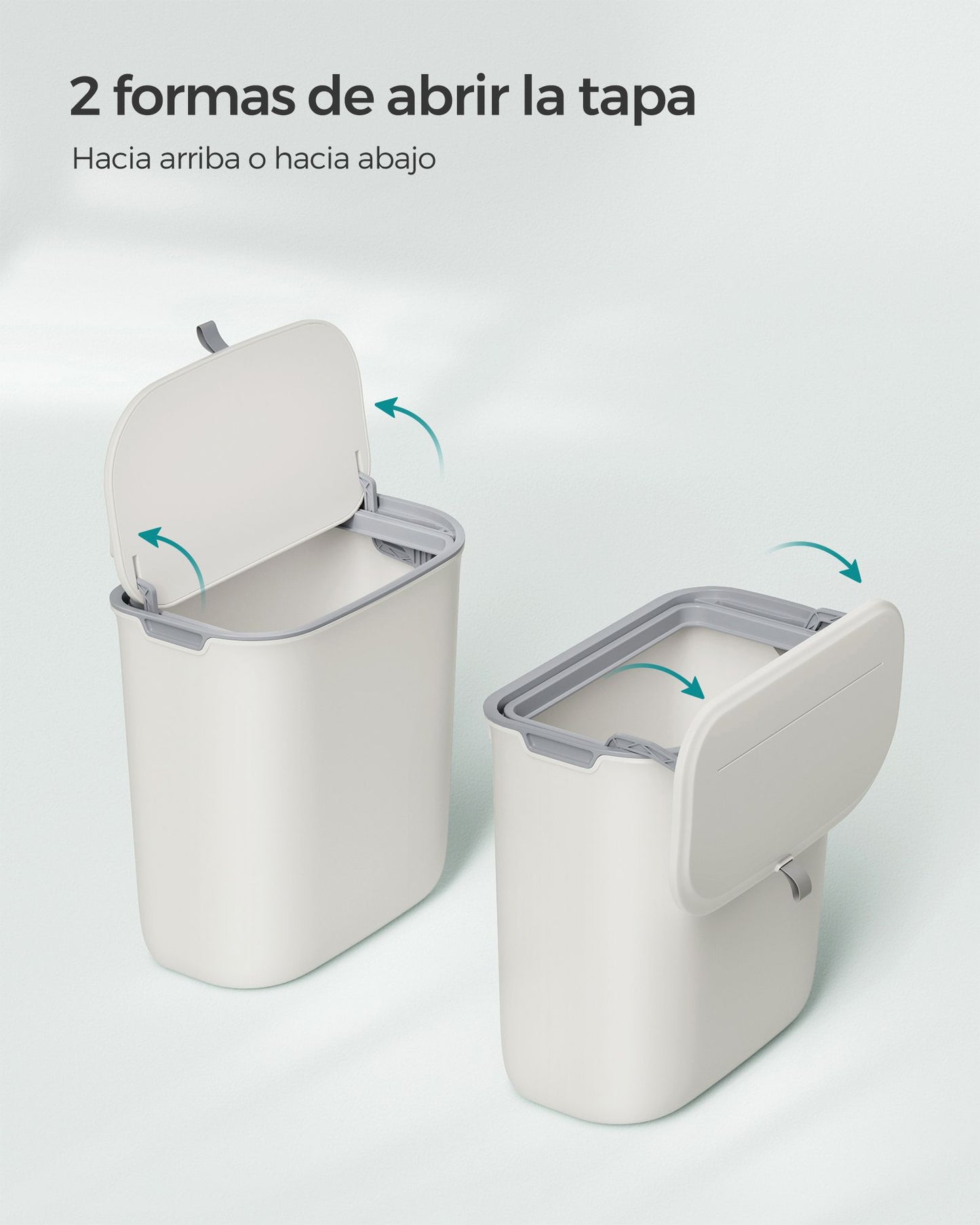 Cubo de Basura Colgante 9 L con Tapa Blanco-SONGMICS