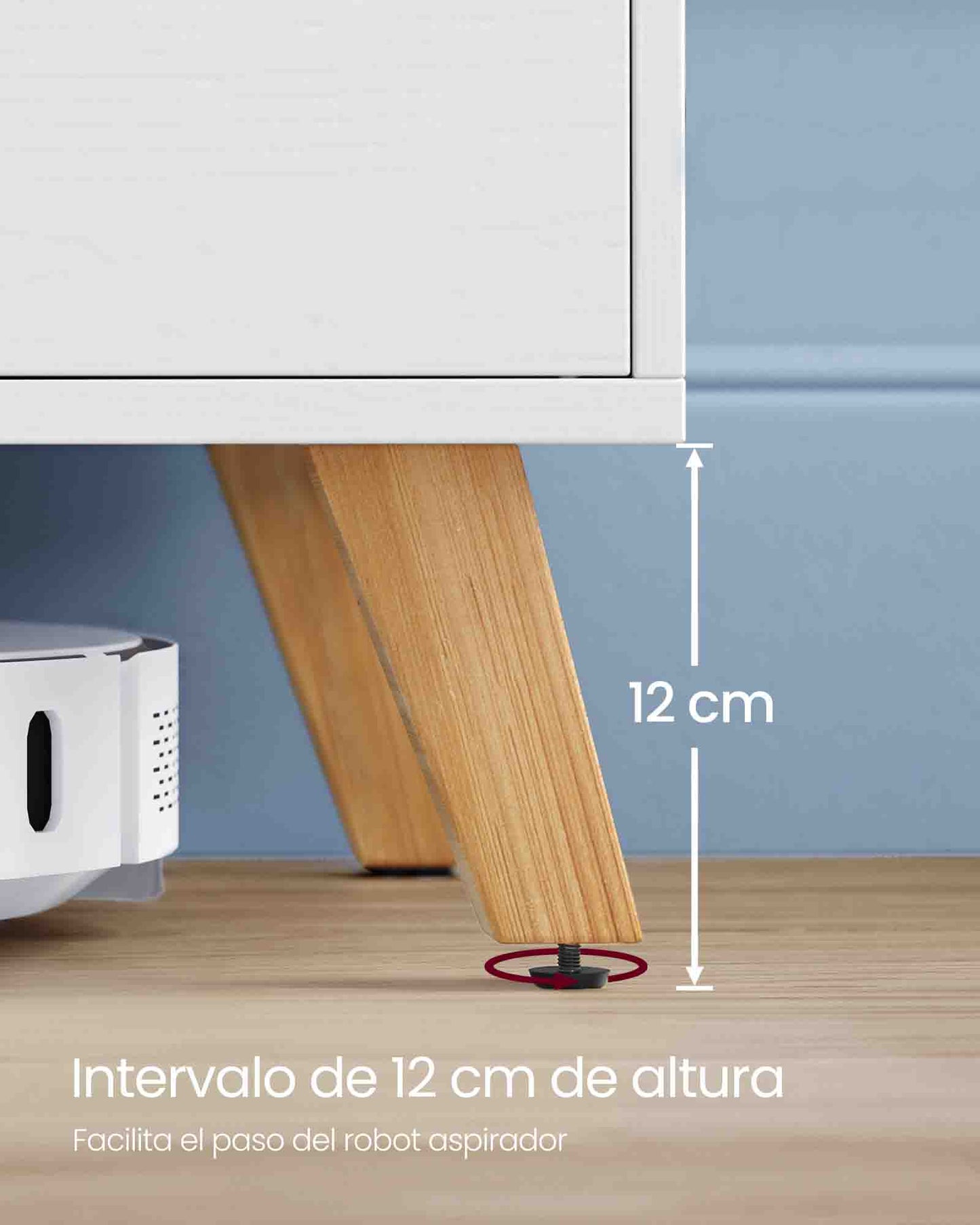 Mueble de TV de 2 Puertas con Estantes Ajustables Blanco-VASAGLE