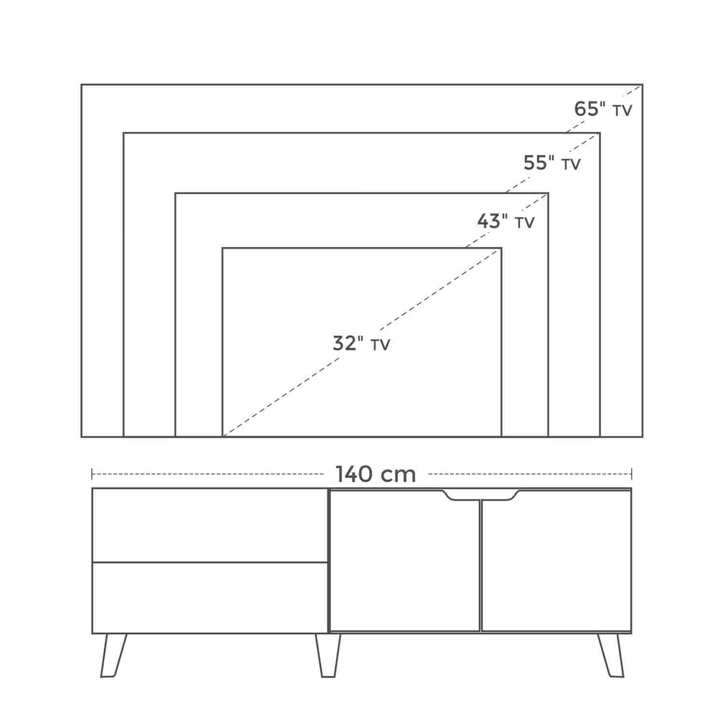 Mueble de TV de 2 Puertas con Estantes Ajustables Marrón Rústico-VASAGLE