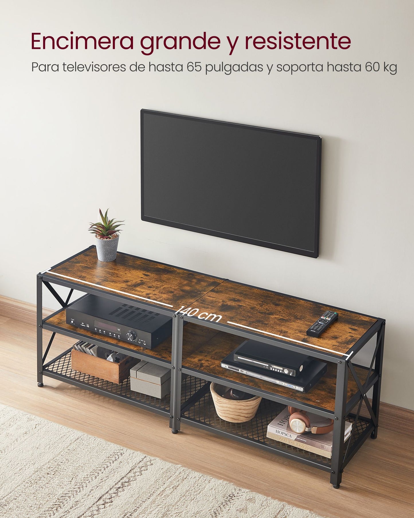 Mueble de TV para Tele hasta 60 Pulgadas-VASAGLE