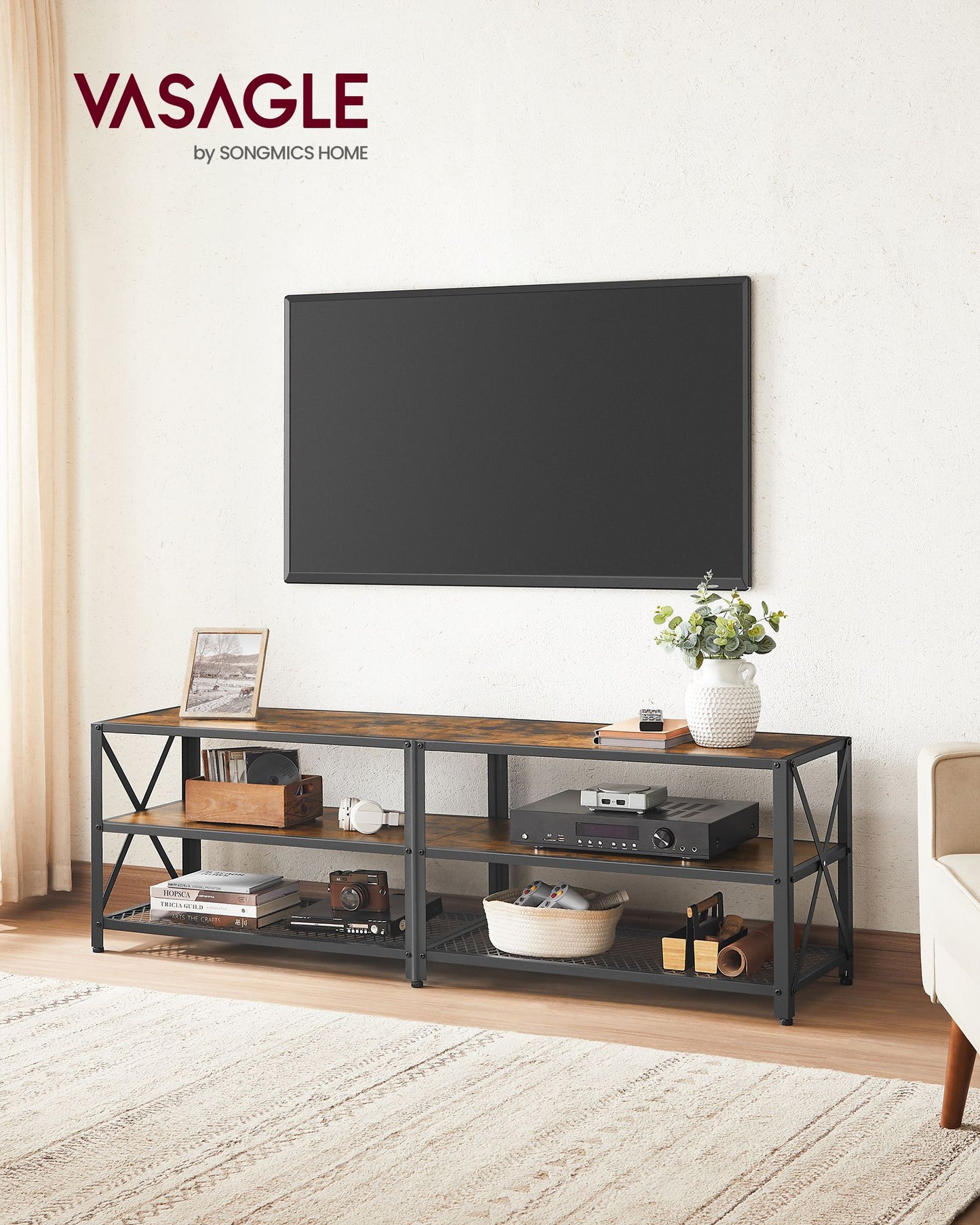 Mueble de TV para Tele hasta 70 Pulgadas-VASAGLE