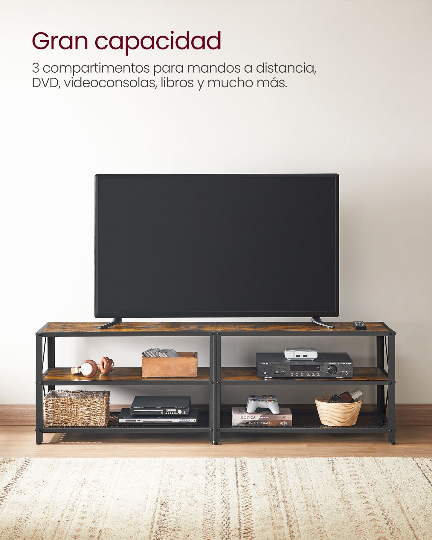 Mueble de TV para Tele hasta 70 Pulgadas-VASAGLE