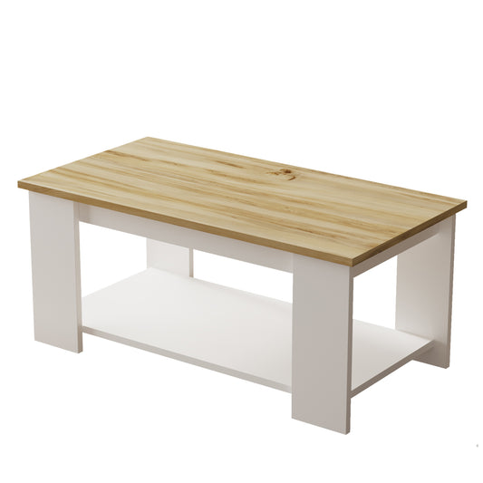 Mesa De Centro Luvio  - Venprodin - 95 Cm Fieltro-blanco