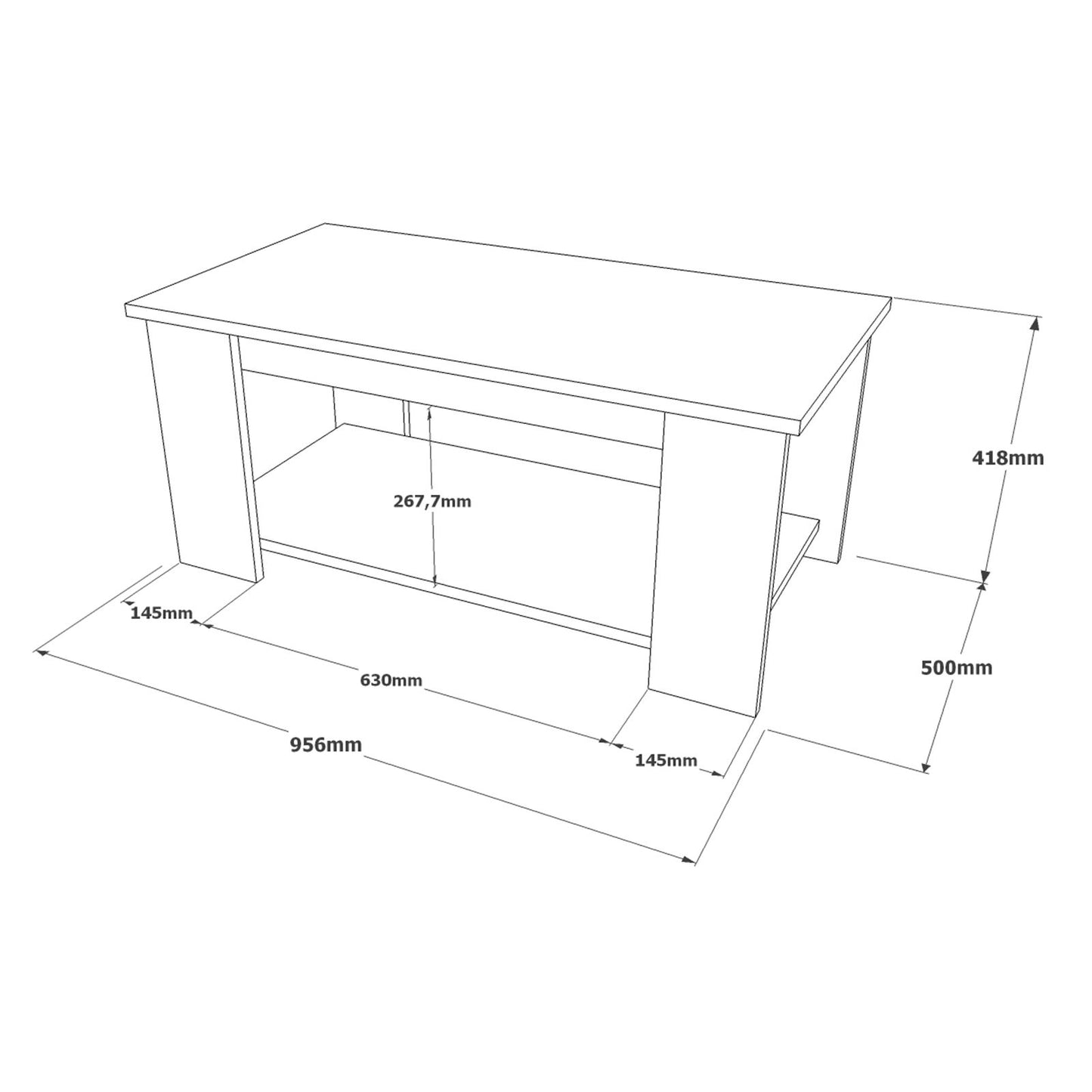 Mesa De Centro Luvio  - Venprodin - 95 Cm Fieltro-blanco