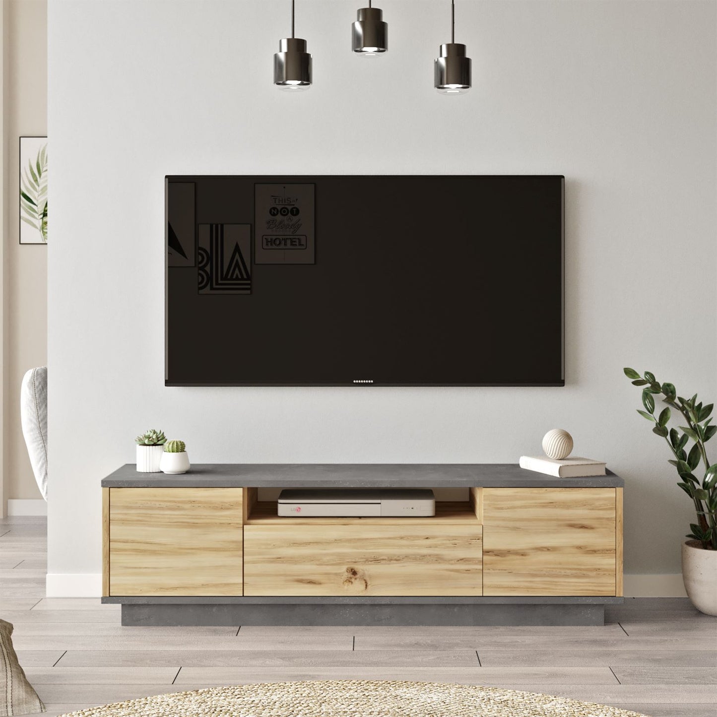 Mueble Luvio Tv - Venprodin -140 Cm Fieltro-blanco