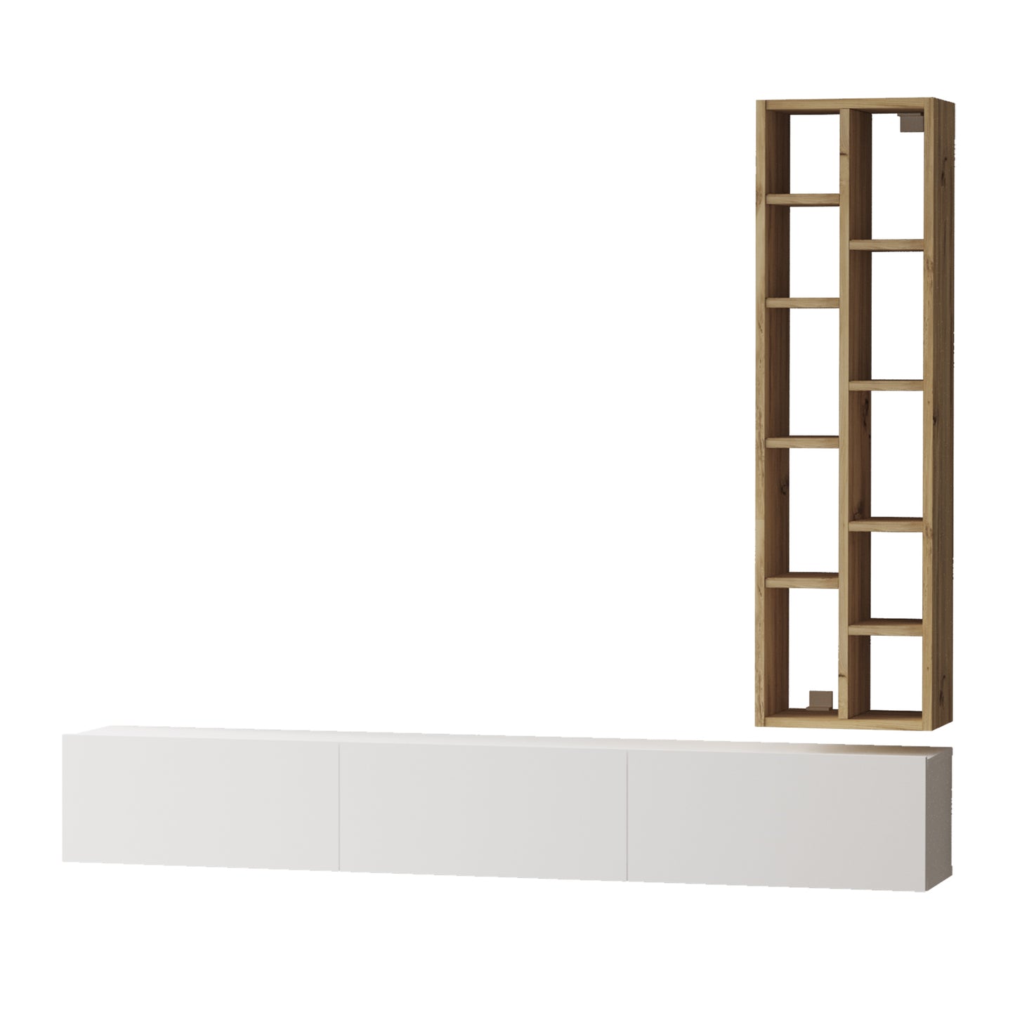 Mueble Para Tv Y Estantería Luvio - Venprodin - 175 Cm Fieltro-blanco