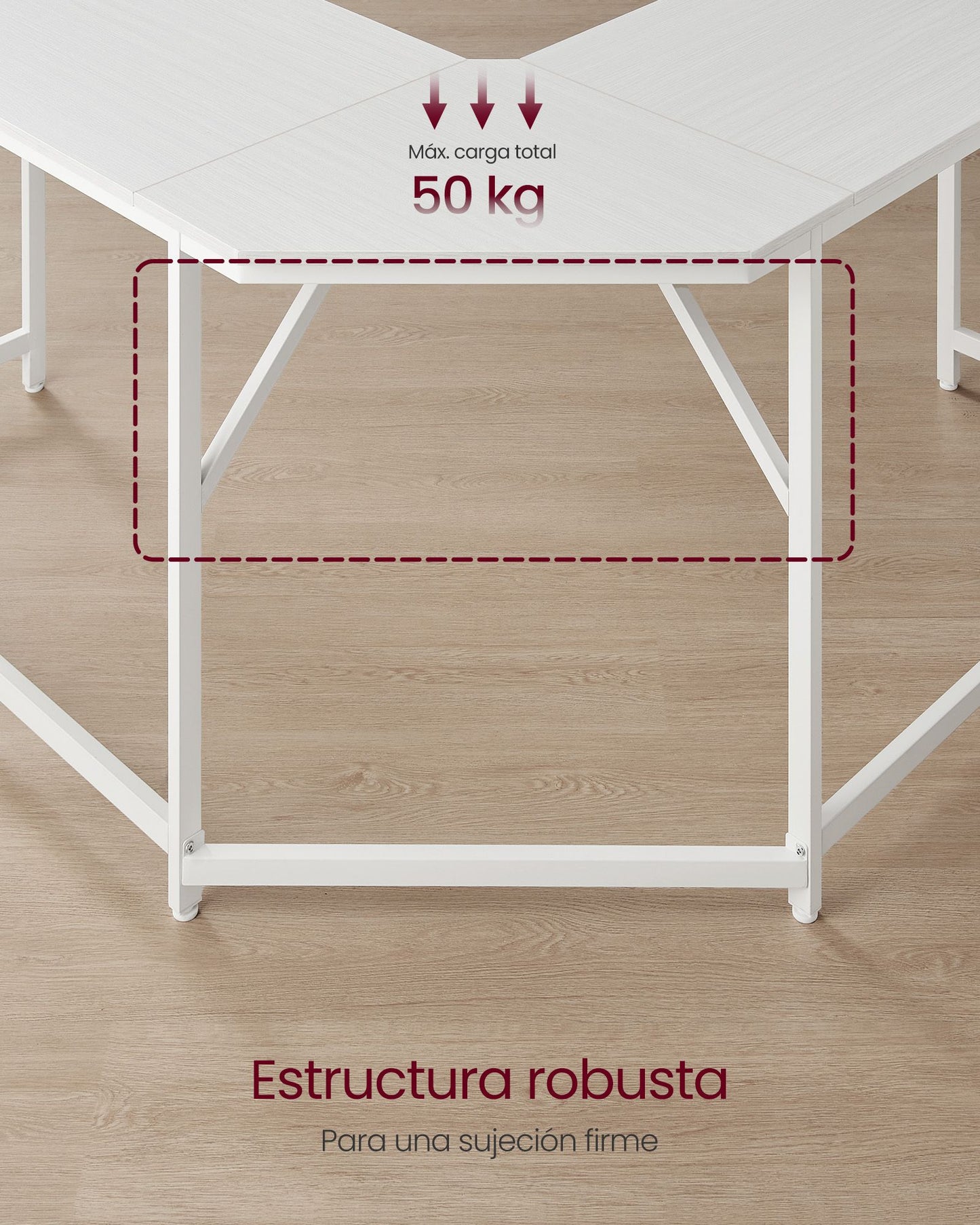 Escritorio en Forma de L 149 x 149 x 76 cm Blanco Arce-VASAGLE