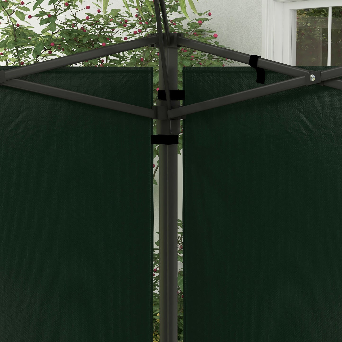 Outsunny Paredes Laterales para Carpa 3x3 m y 3x6 m Juego de 2 Paredes para Cenador con Ventanas 293x193 cm Verde Oscuro