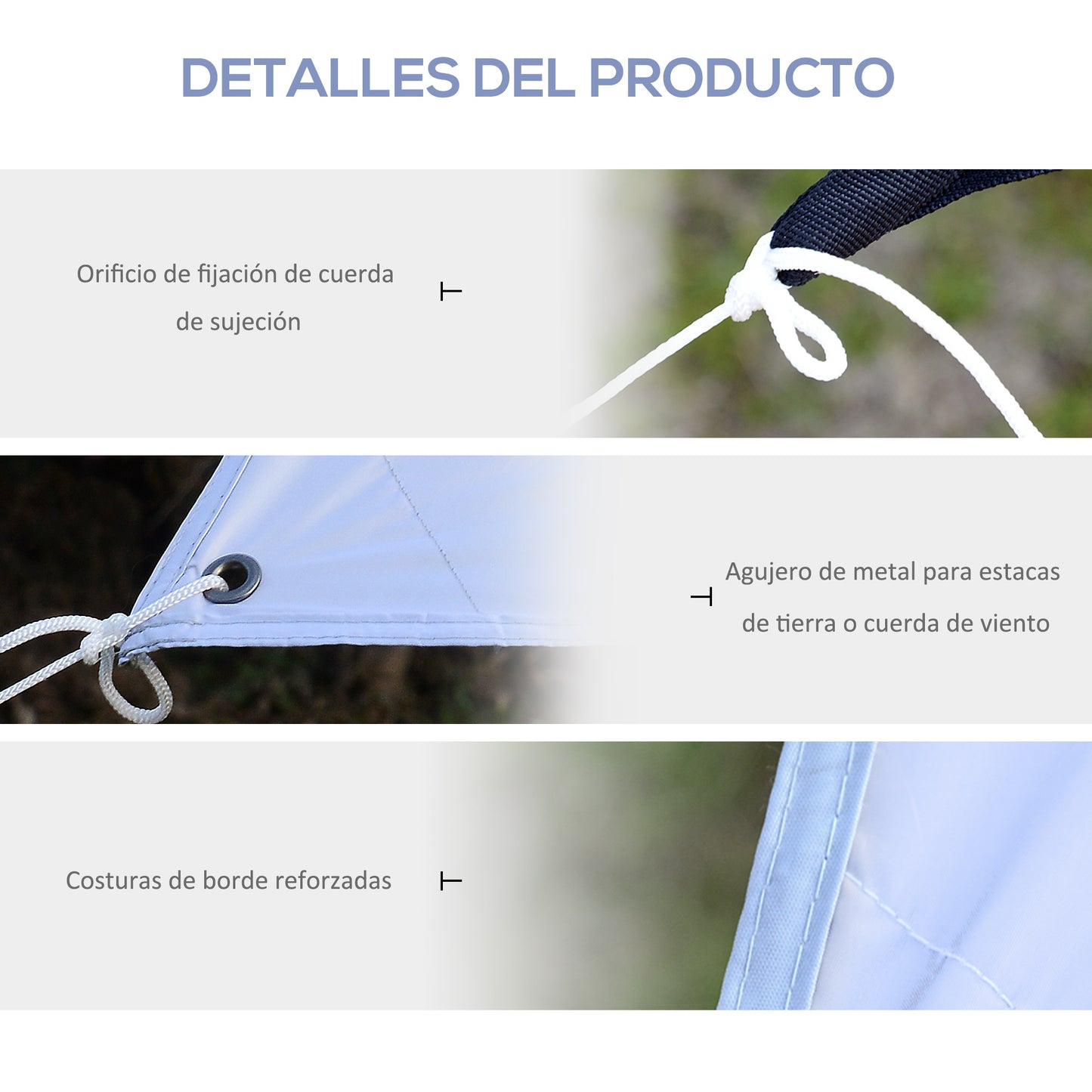 Outsunny Toldo de Refugio Portátil 300x292 cm Impermeable Carpa Ligero Tienda de Campaña Grande para Camping Playa Picnic Senderismo Protección UV Blanco