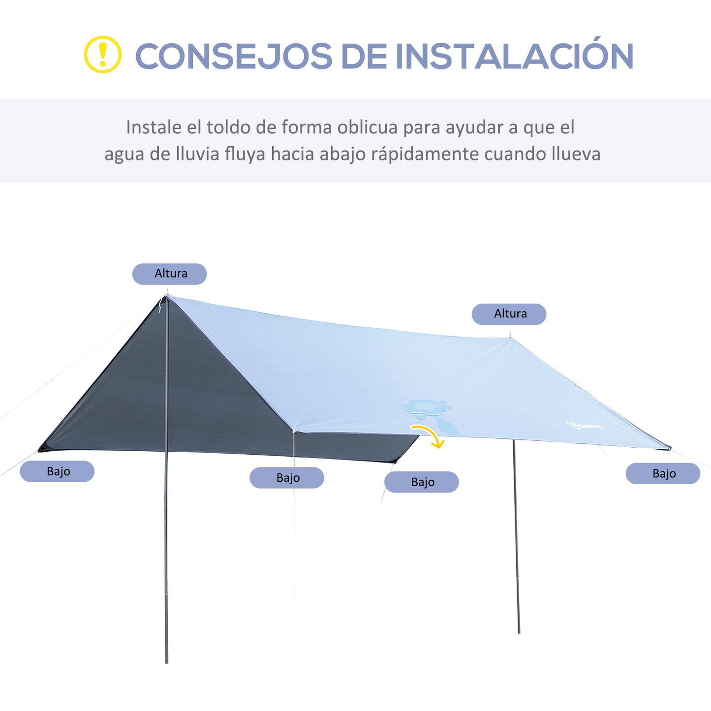 Outsunny Toldo de Refugio Portátil 300x292 cm Impermeable Carpa Ligero Tienda de Campaña Grande para Camping Playa Picnic Senderismo Protección UV Blanco