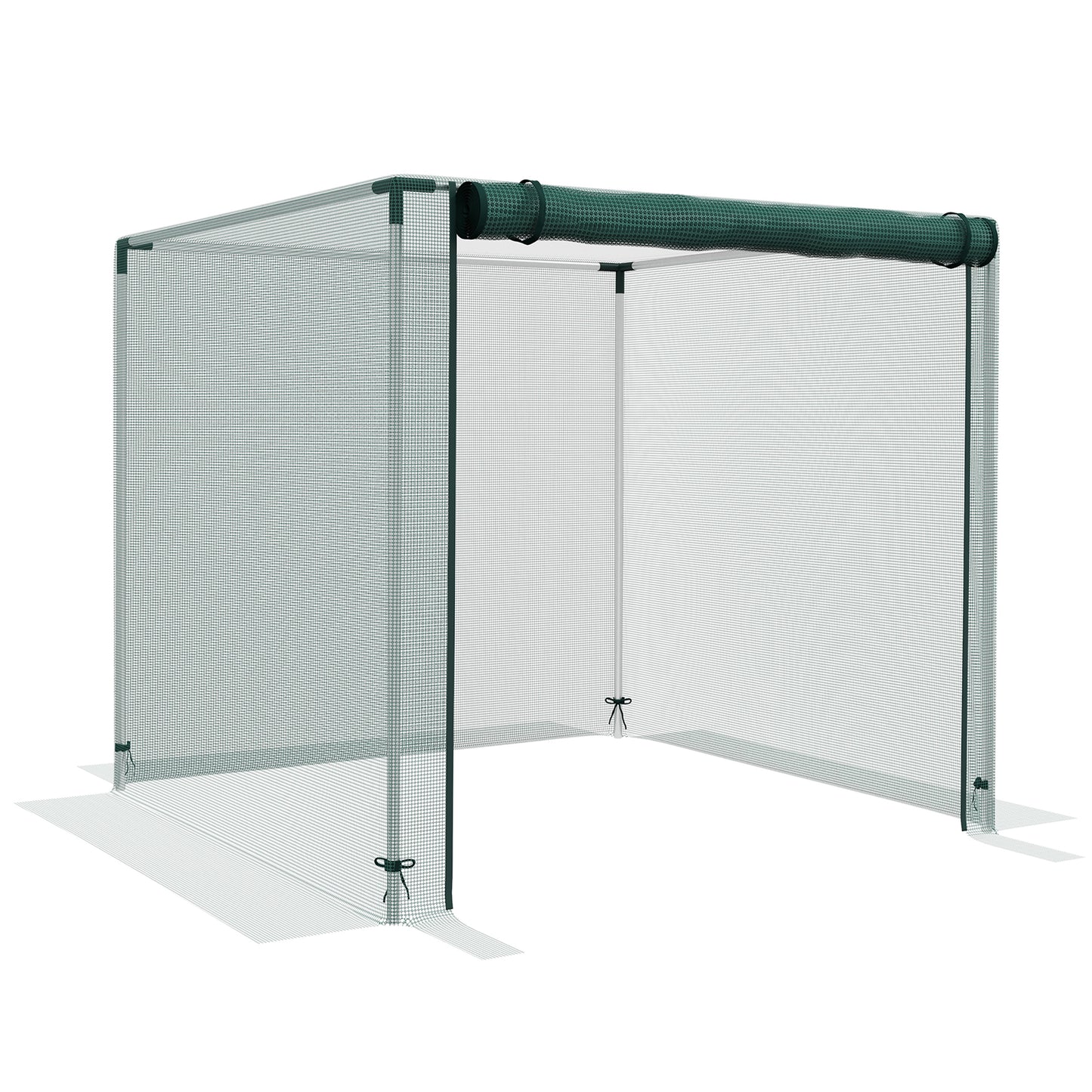 Outsunny Jaula de Cultivo Jaula de Protección con Soportes de Acero Puerta con Cremallera para Proteger las Plantas en Patio Jardín Terraza 120x120x110 cm Verde