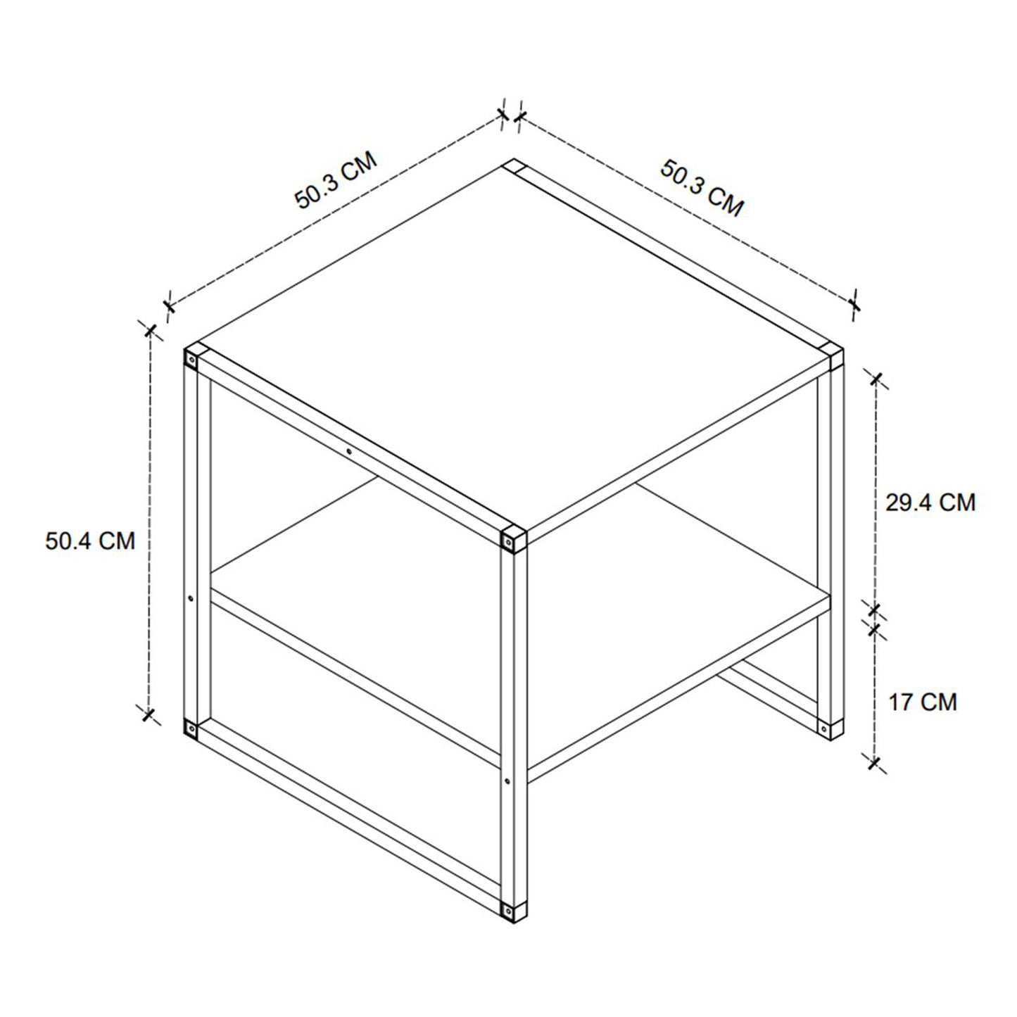 Venprodin - Mesa Centro Funcional De Metal 56x50x50 Safir