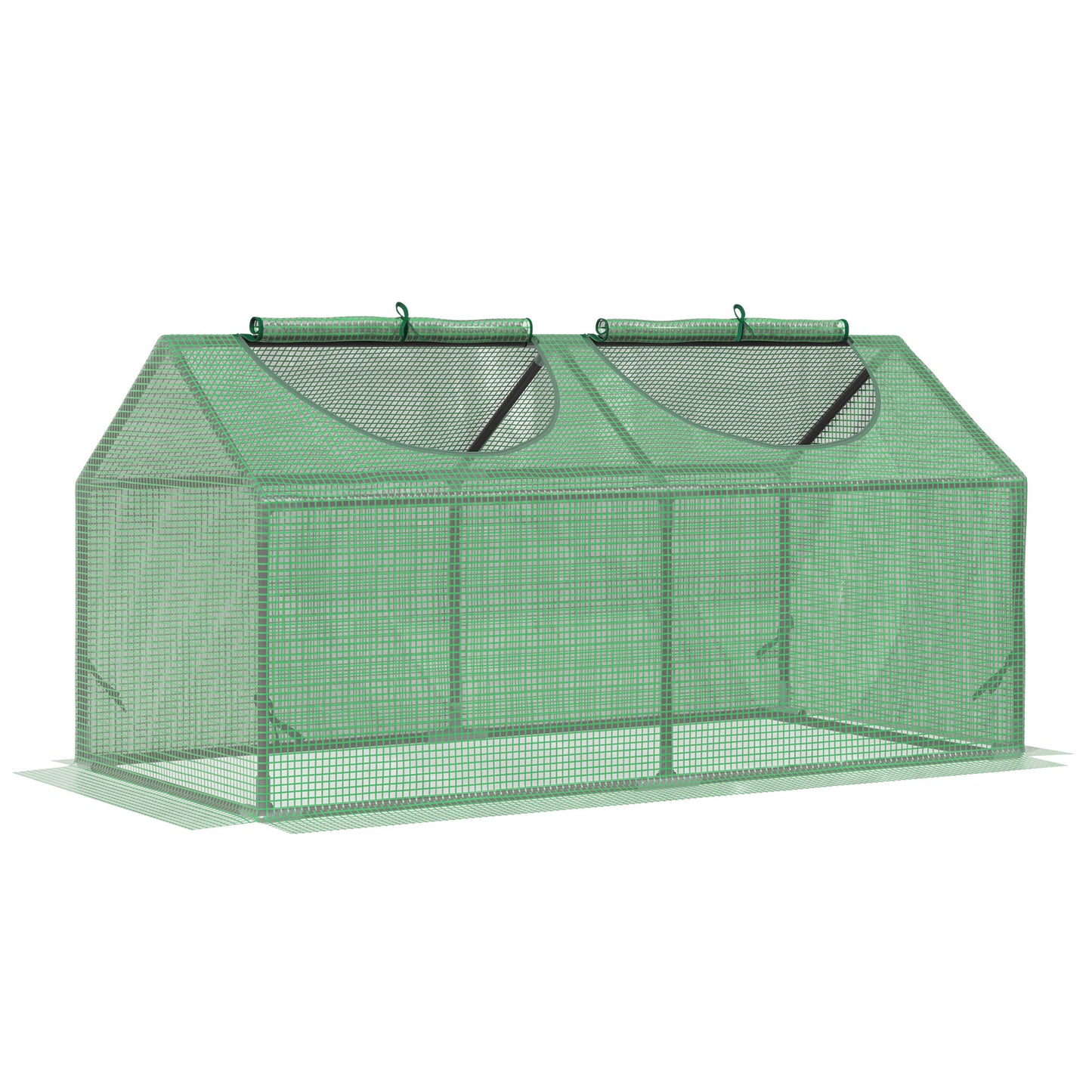 Outsunny Invernadero de Terraza 120x60x60 cm Caseta de Jardín Acero con 2 Ventanas Enrollables Vivero Casero para Cultivo de Plantas Verduras Flores Verde