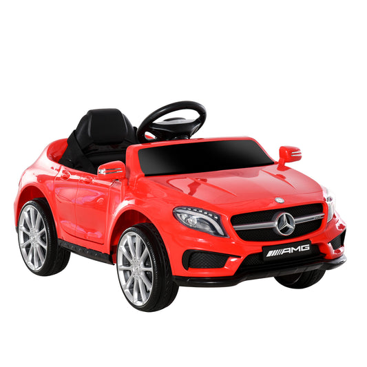 HOMCOM Coche Eléctrico para Niños de 3 Años Mercedes Benz GLA con Mando a Distancia MP3 USB Luces y Sonidos Apertura de Puerta Carga 30 kg 100x58x46 cm Rojo