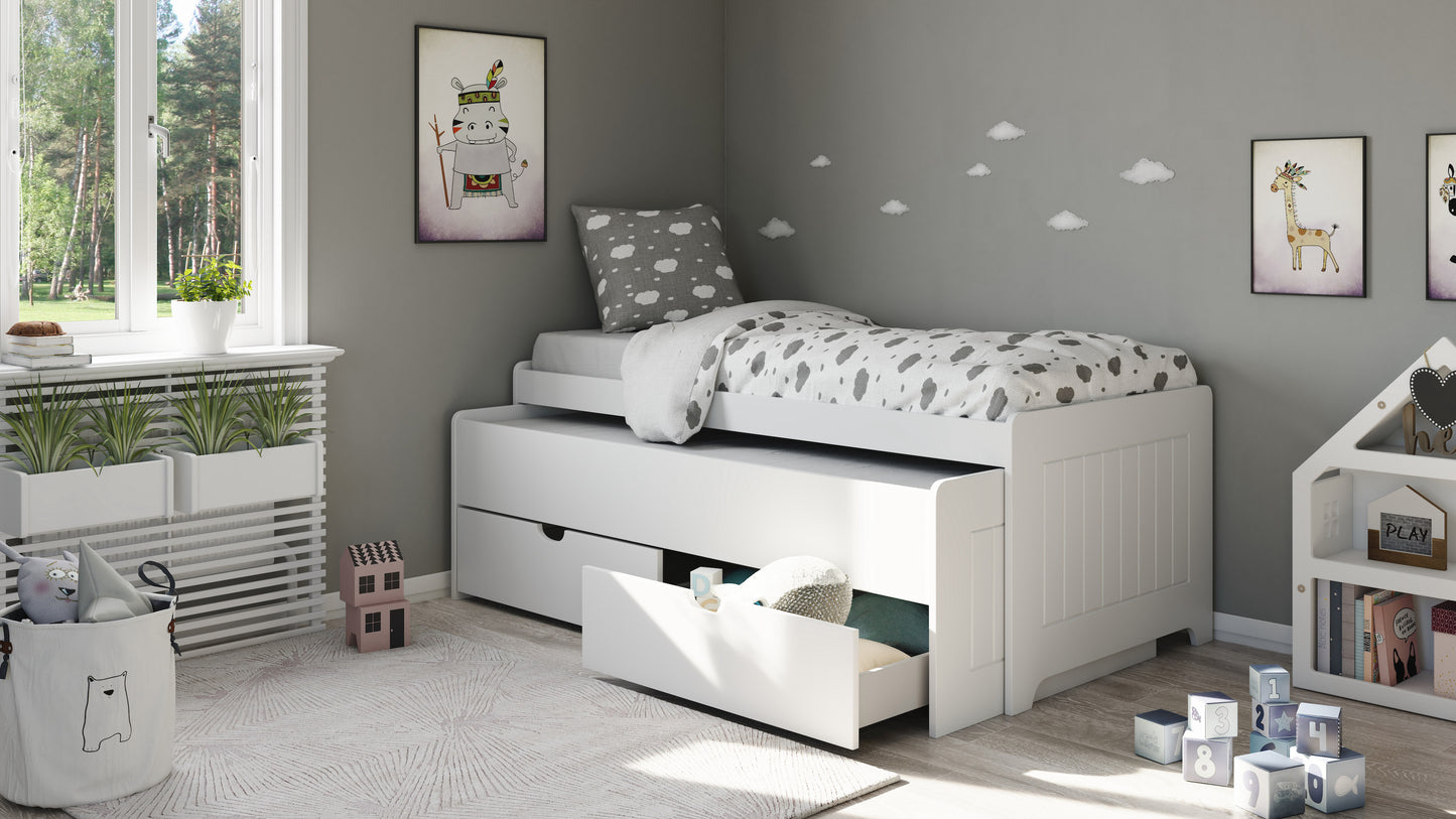 Cama Compacta Juvenil De 90x190 - Venprodin - Blanco