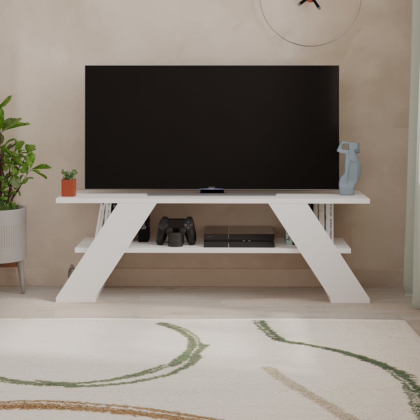 Mesa Tv - Venprodin - 40x120x34 Blanco