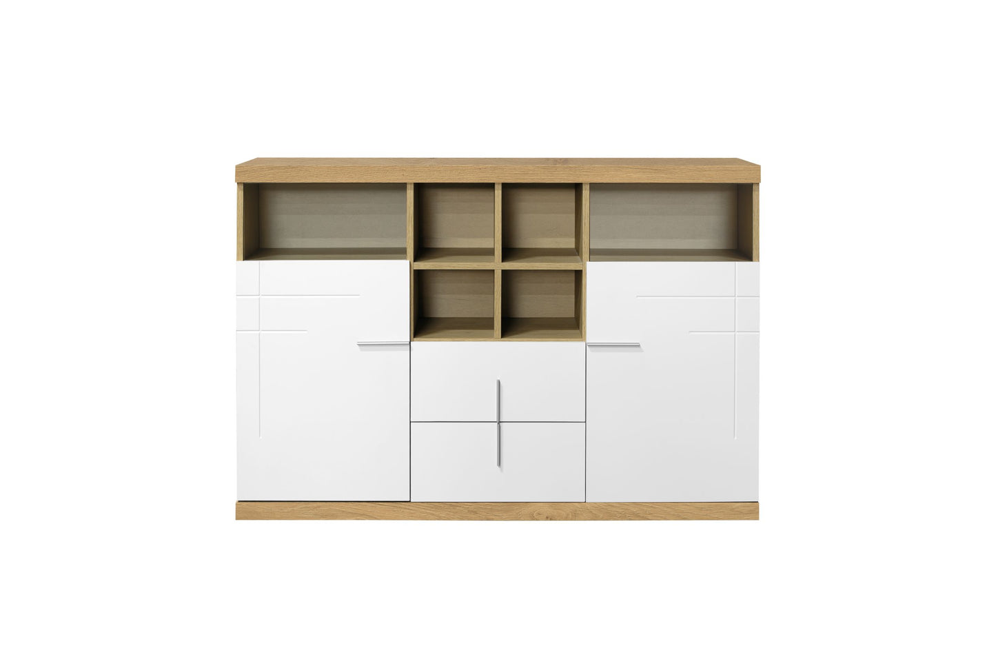 Aparador - Venprodin - 150x101x40 Cm - Roble/blanco