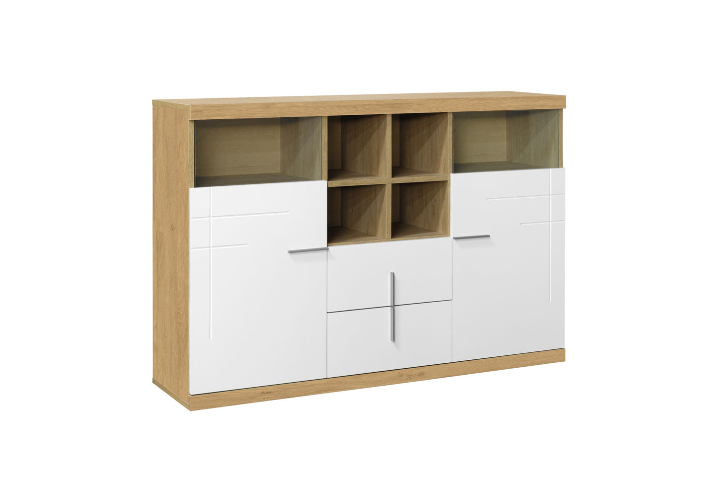 Aparador - Venprodin - 150x101x40 Cm - Roble/blanco