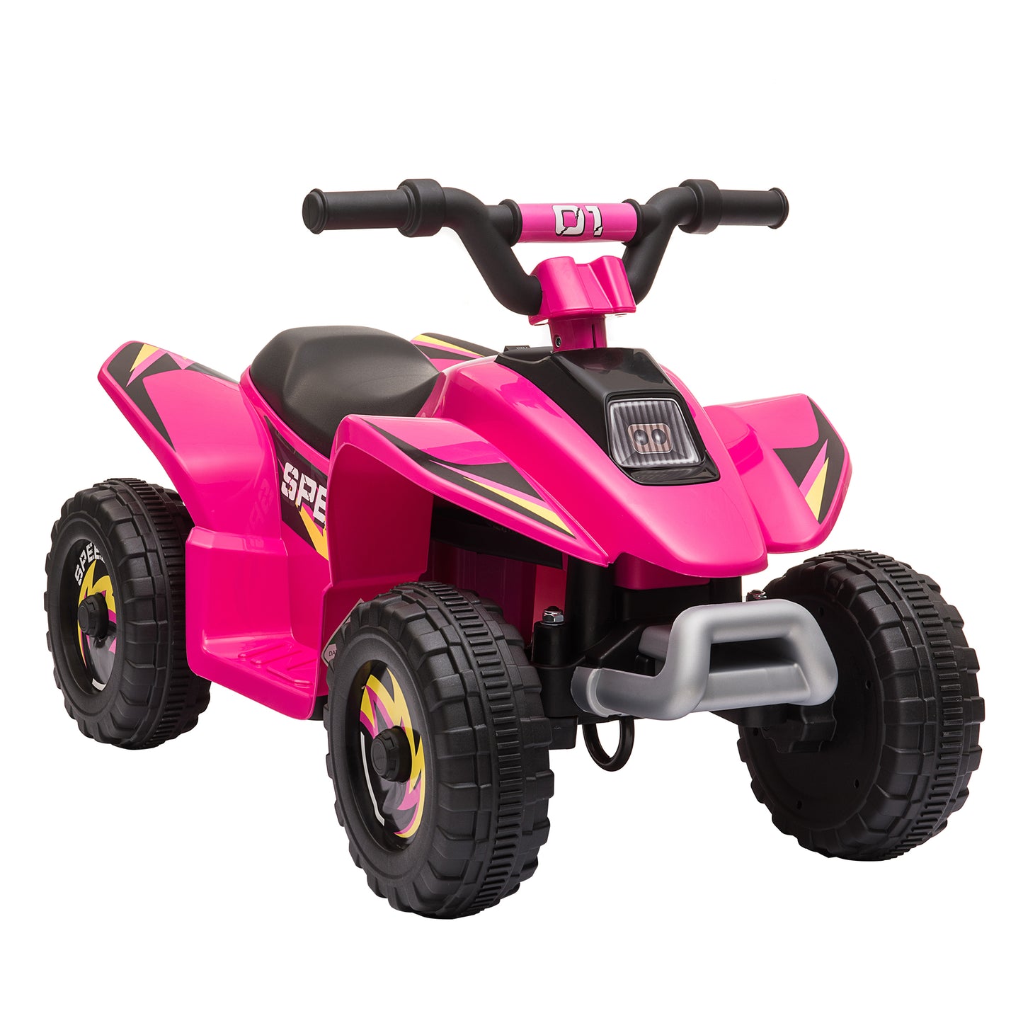 HOMCOM Quad Eléctrico para Niños de 18-36 Meses Vehículo Eléctrico Cuatrimoto a Batería 6V con Avance y Retroceso Carga Máx. 20 kg 72x40x45,5 cm Rosa