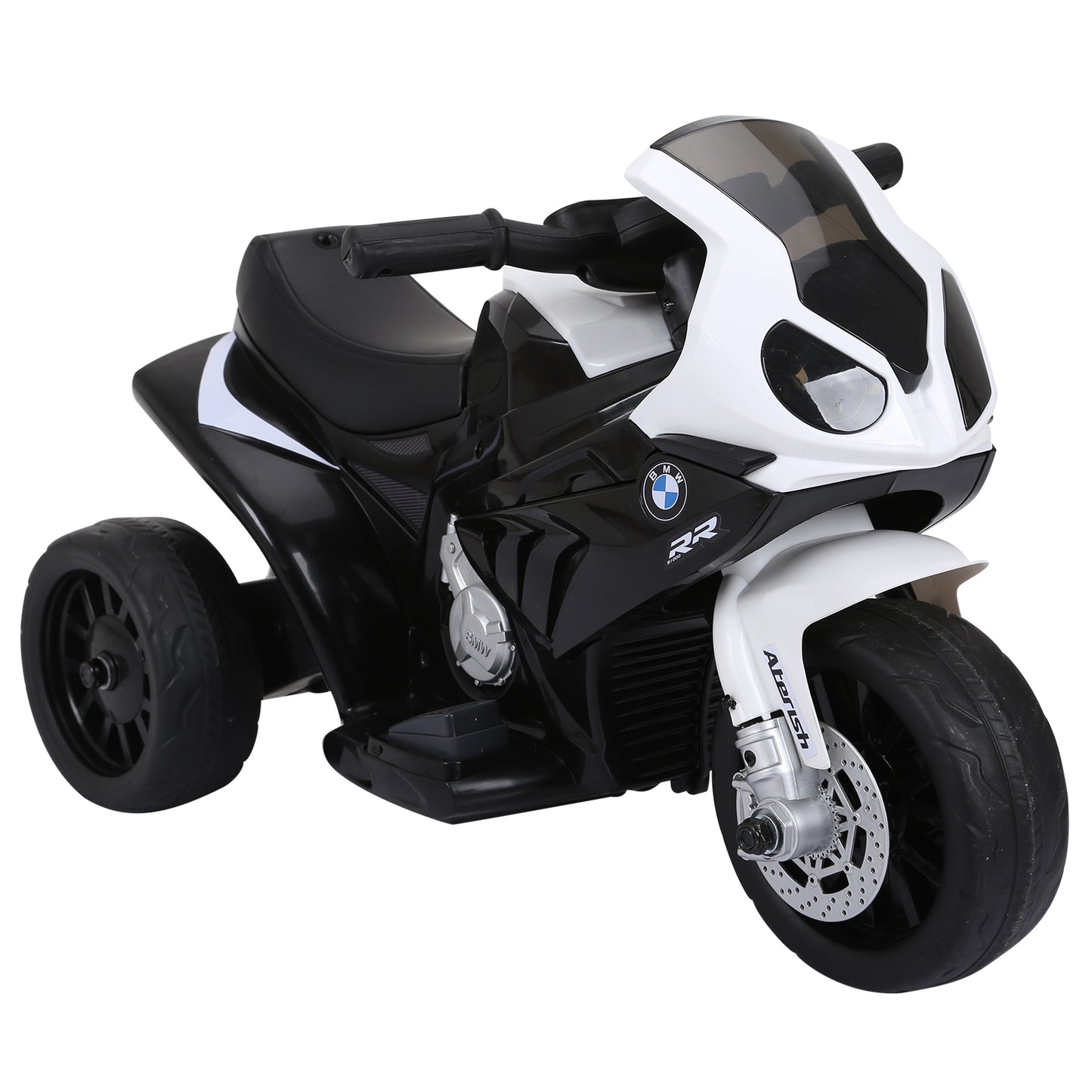 HOMCOM Moto Eléctrica para Niños de 18-36 Meses con Licencia BMW S1000RR Motocicleta de Batería 6V Moto Infantil con Música Carga 20 kg Negro