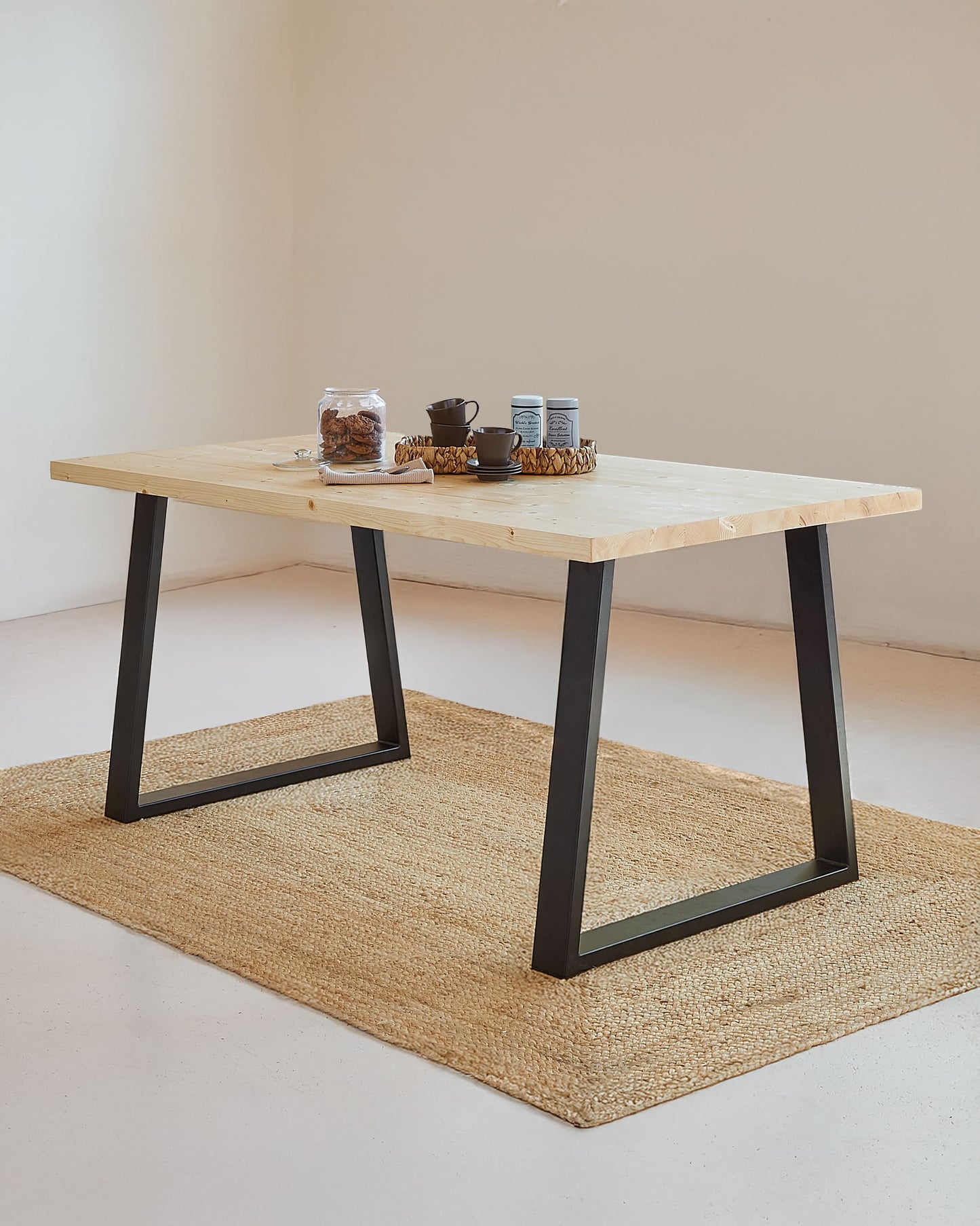 Mesa de comedor Zenda Natural Negro 220 x 85 - Hannun