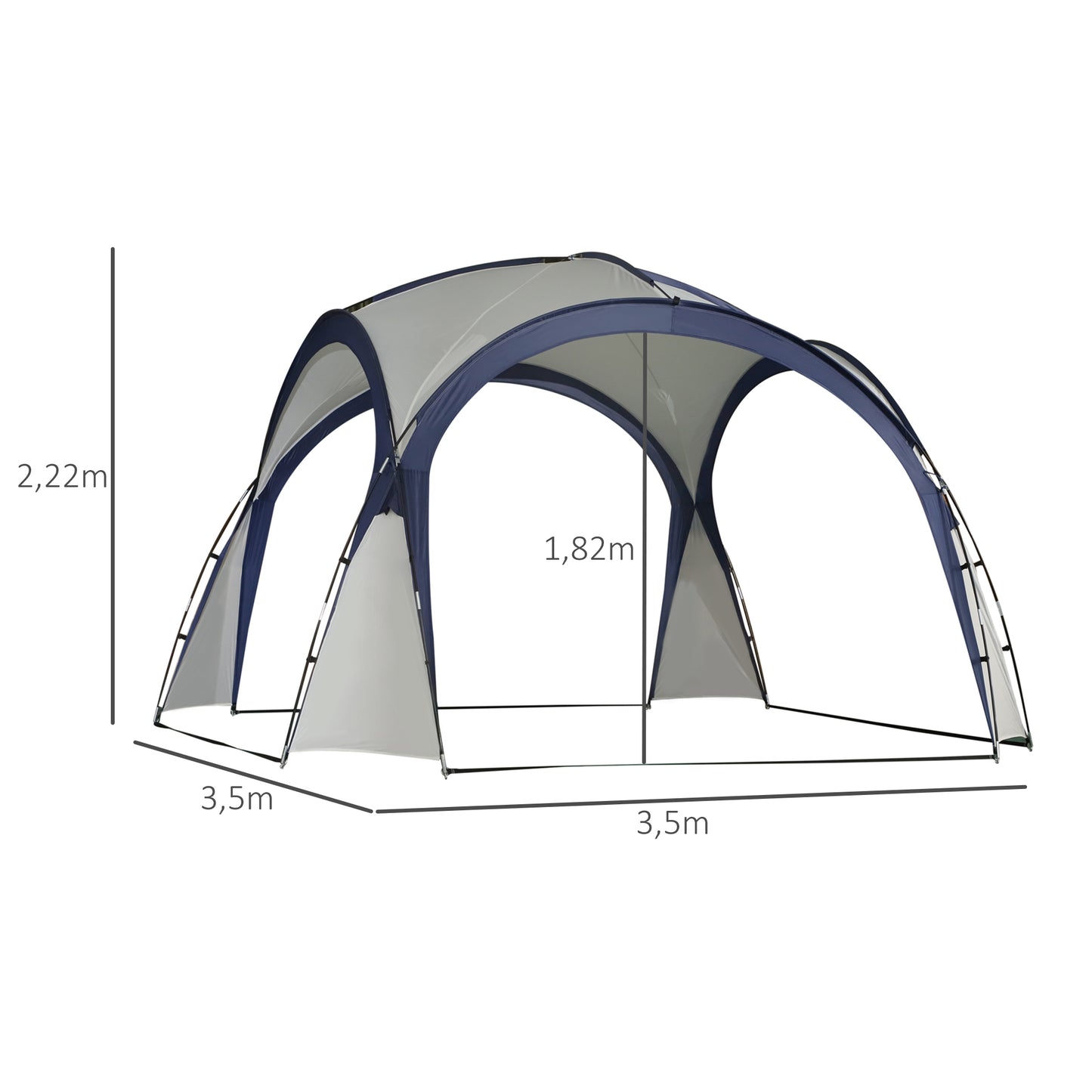 Outsunny Toldo de Refugio 3,5x3,5 m Toldo Camping Plegable con Gancho Bolsa de Transporte Impermeable y Protección UV para Terraza Playa Picnics Beige