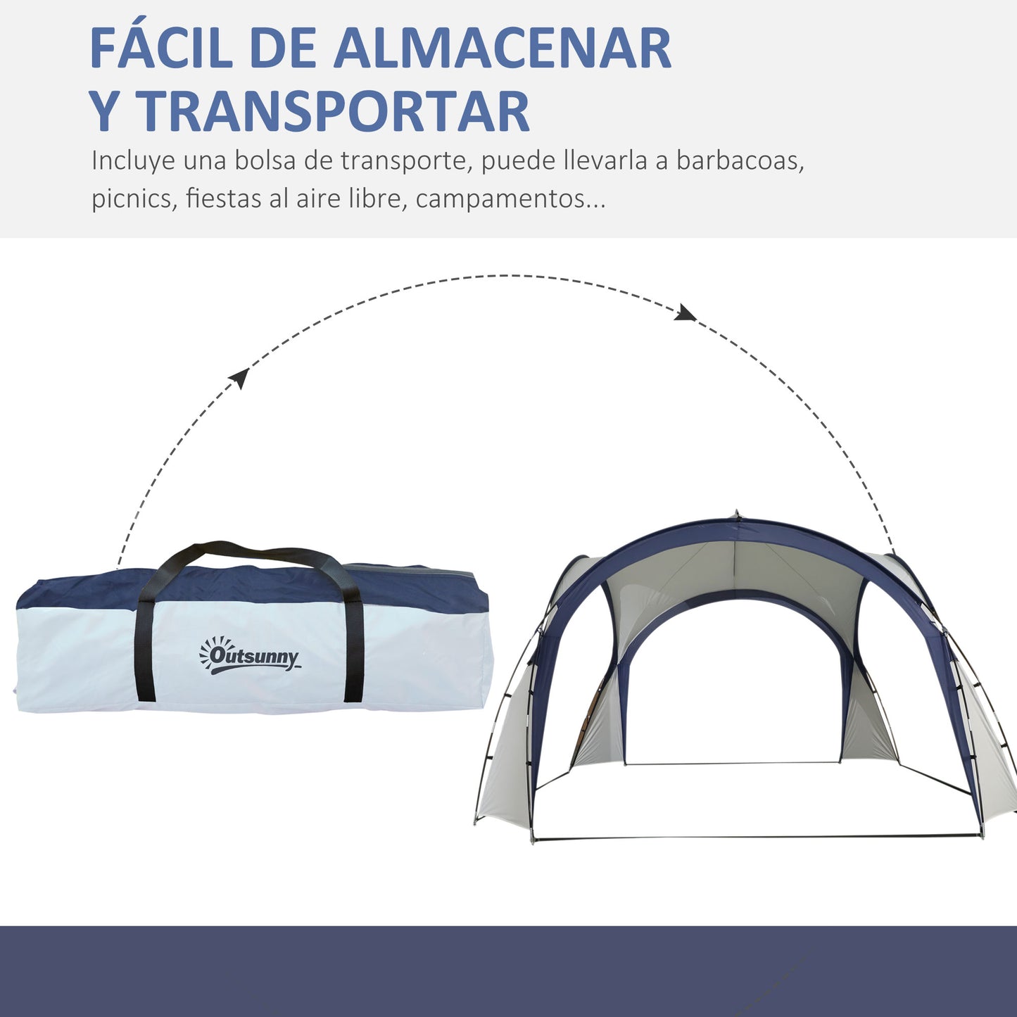 Outsunny Toldo de Refugio 3,5x3,5 m Toldo Camping Plegable con Gancho Bolsa de Transporte Impermeable y Protección UV para Terraza Playa Picnics Beige