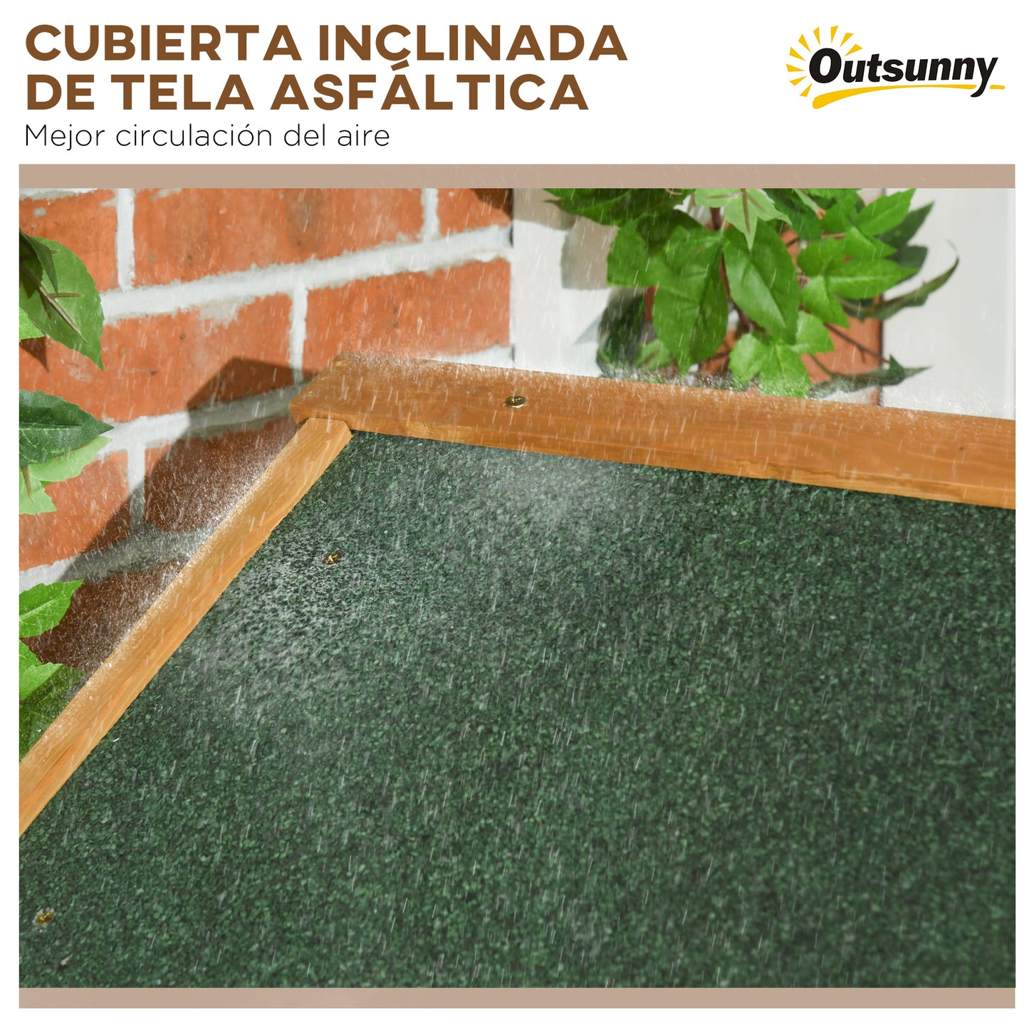 Outsunny Armario de Jardín de Madera 77x54,2x179 cm 0,3 m² Cobertizo para Almacenaje de Herramientas con 3 Estantes y 2 Puertas con Cerrojo para Patio Terraza Natural y Verde